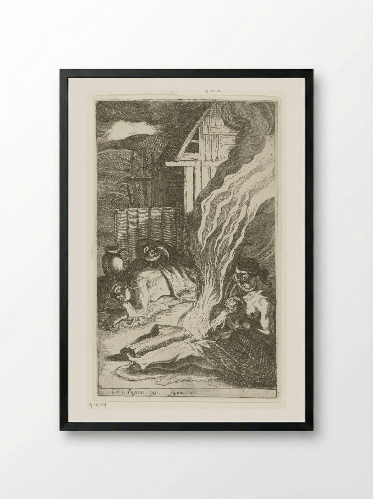 Germaans nachttafereel - Simon Frisius - Framed Print Black