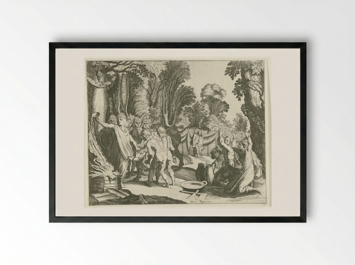 Germaanse offerscène - Simon Frisius - Framed Print Black