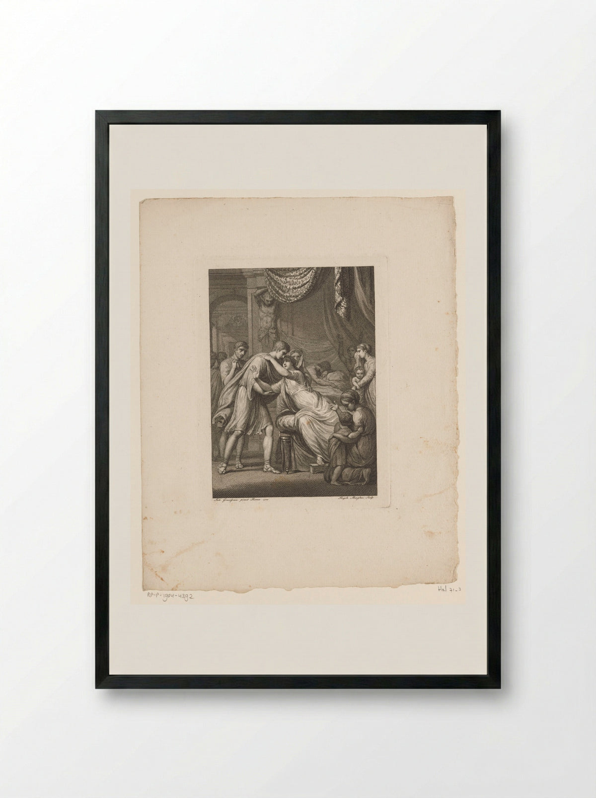 Germanicus Taking Leave of Agrippina - Raffaello Morghen - Framed Print Black