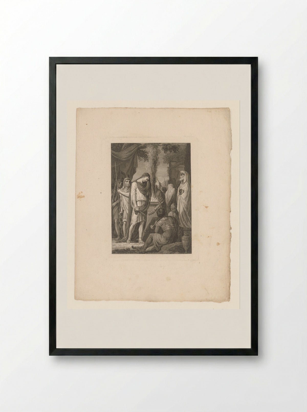 Germanicus at a Burning Sacrifice - Tommaso Piroli - Framed Print Black