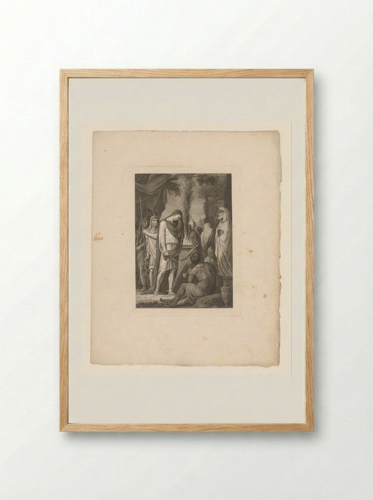 Germanicus at a Burning Sacrifice - Tommaso Piroli - Framed Print Wood