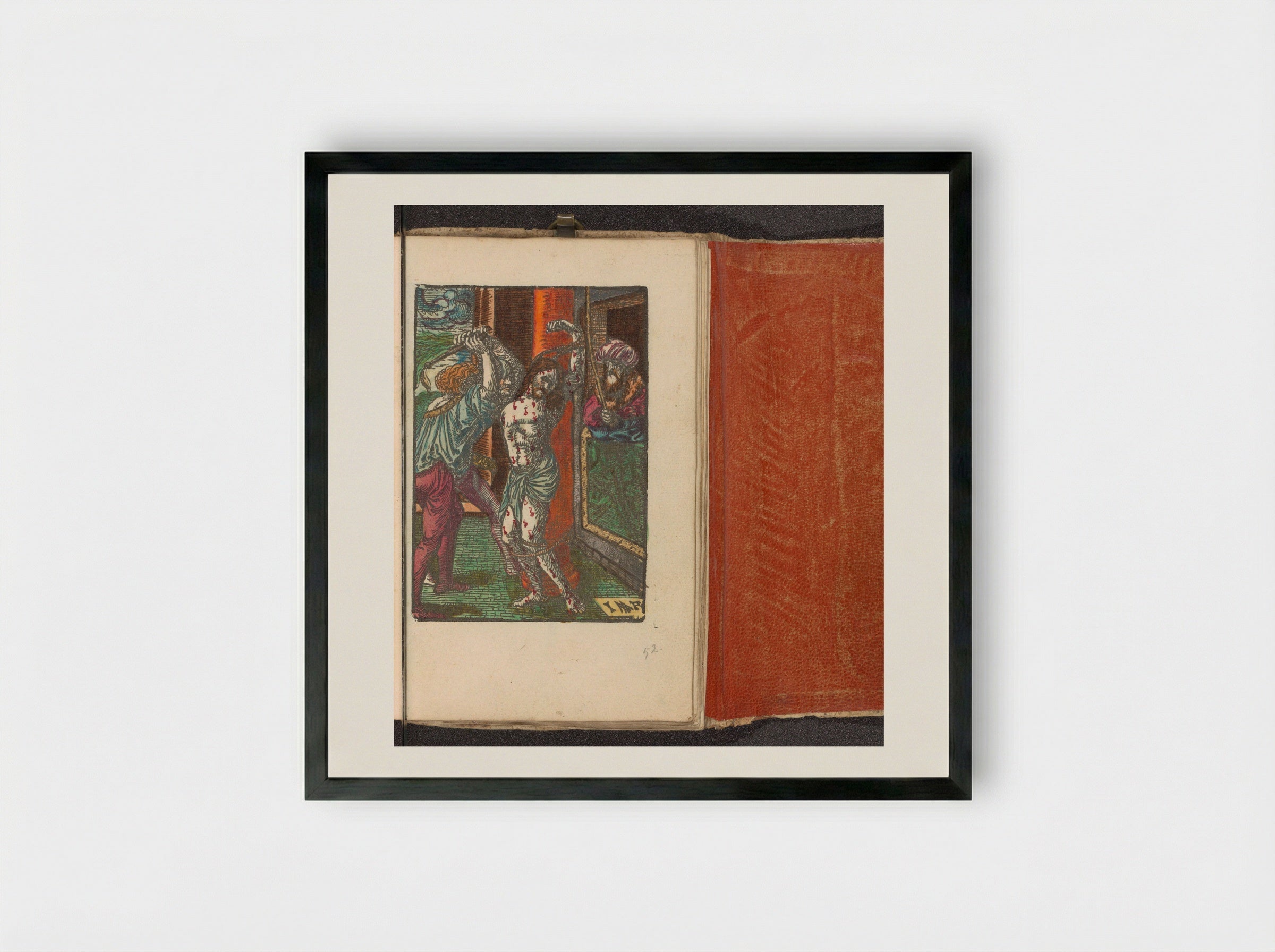 Geseling (The Flagellation of Christ) - Doen Pietersz. - Framed Print Black