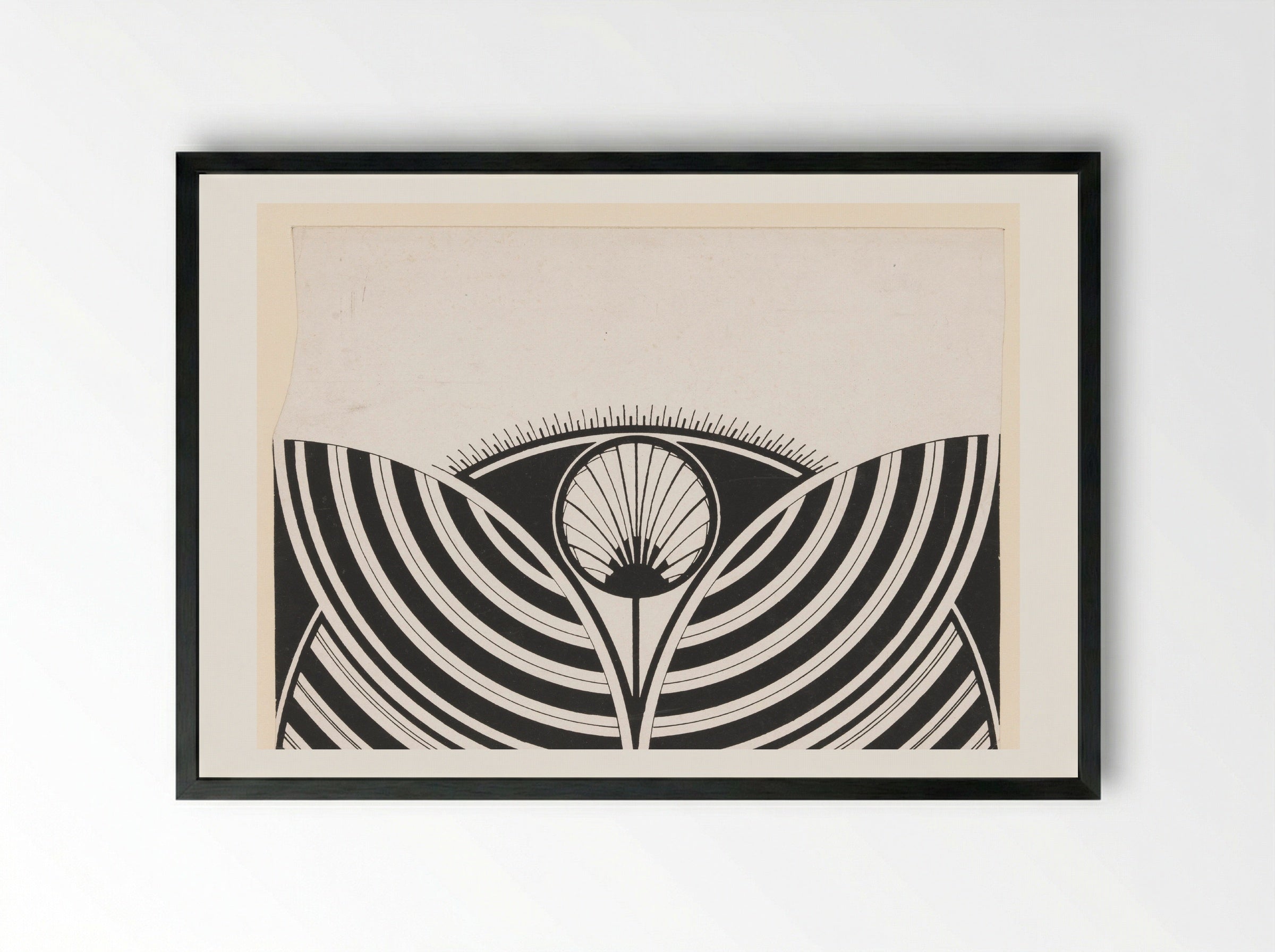 Gestileerd bloemmotief - Samuel Jessurun de Mesquita - Framed Print Black