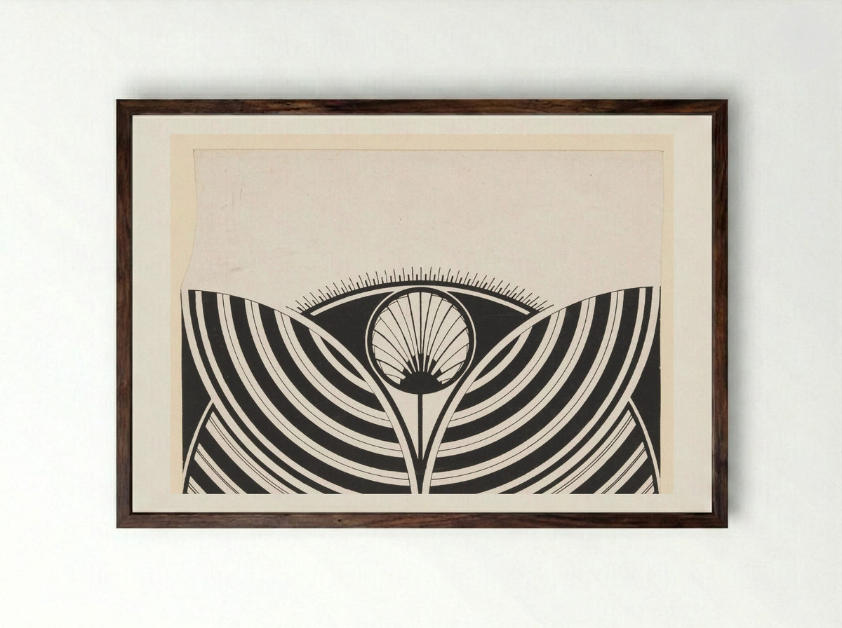 Gestileerd bloemmotief - Samuel Jessurun de Mesquita - Framed Print Dark Wood