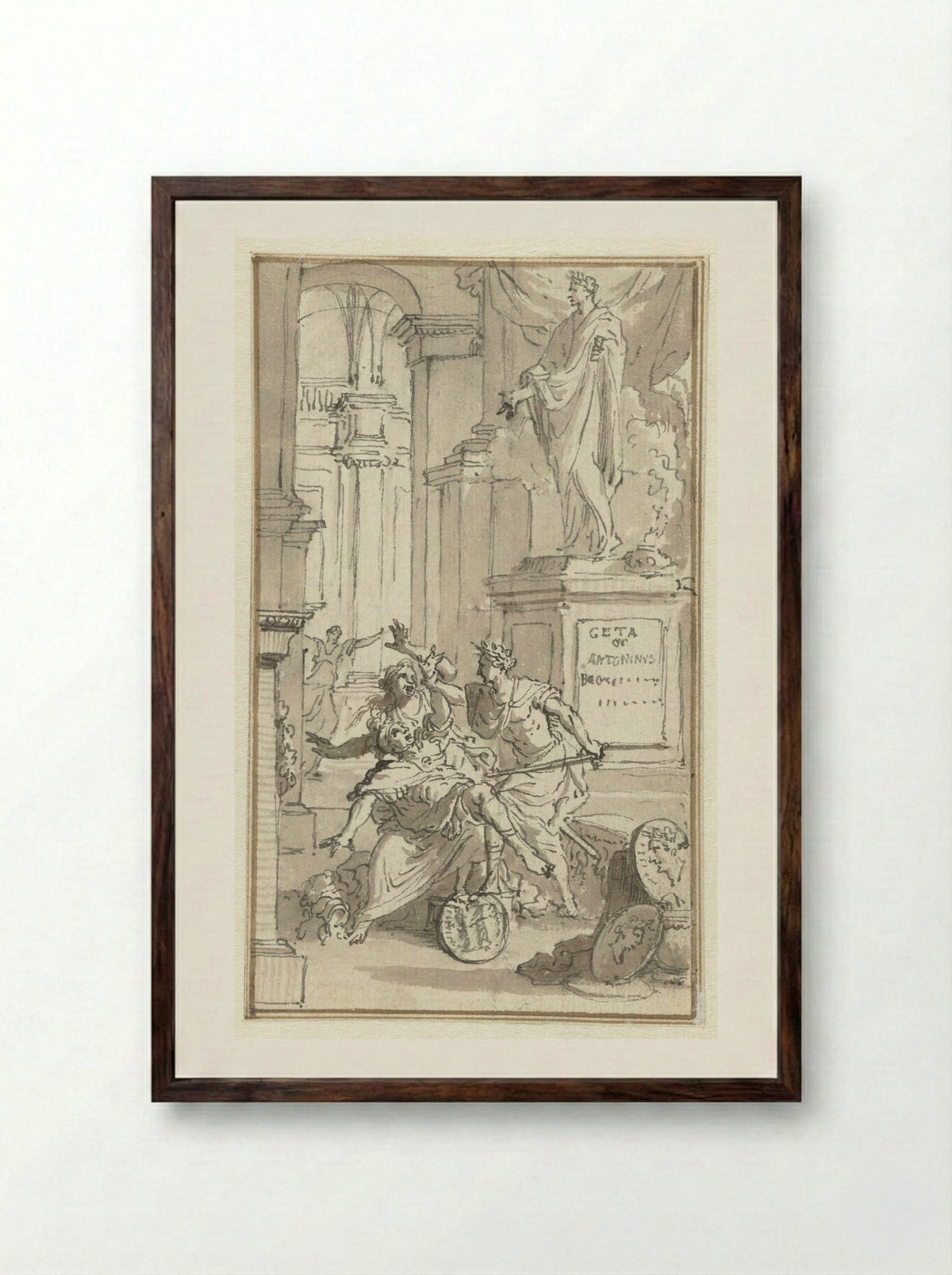 Geta of Antoninus - Jan Goeree - Framed Print Dark Wood