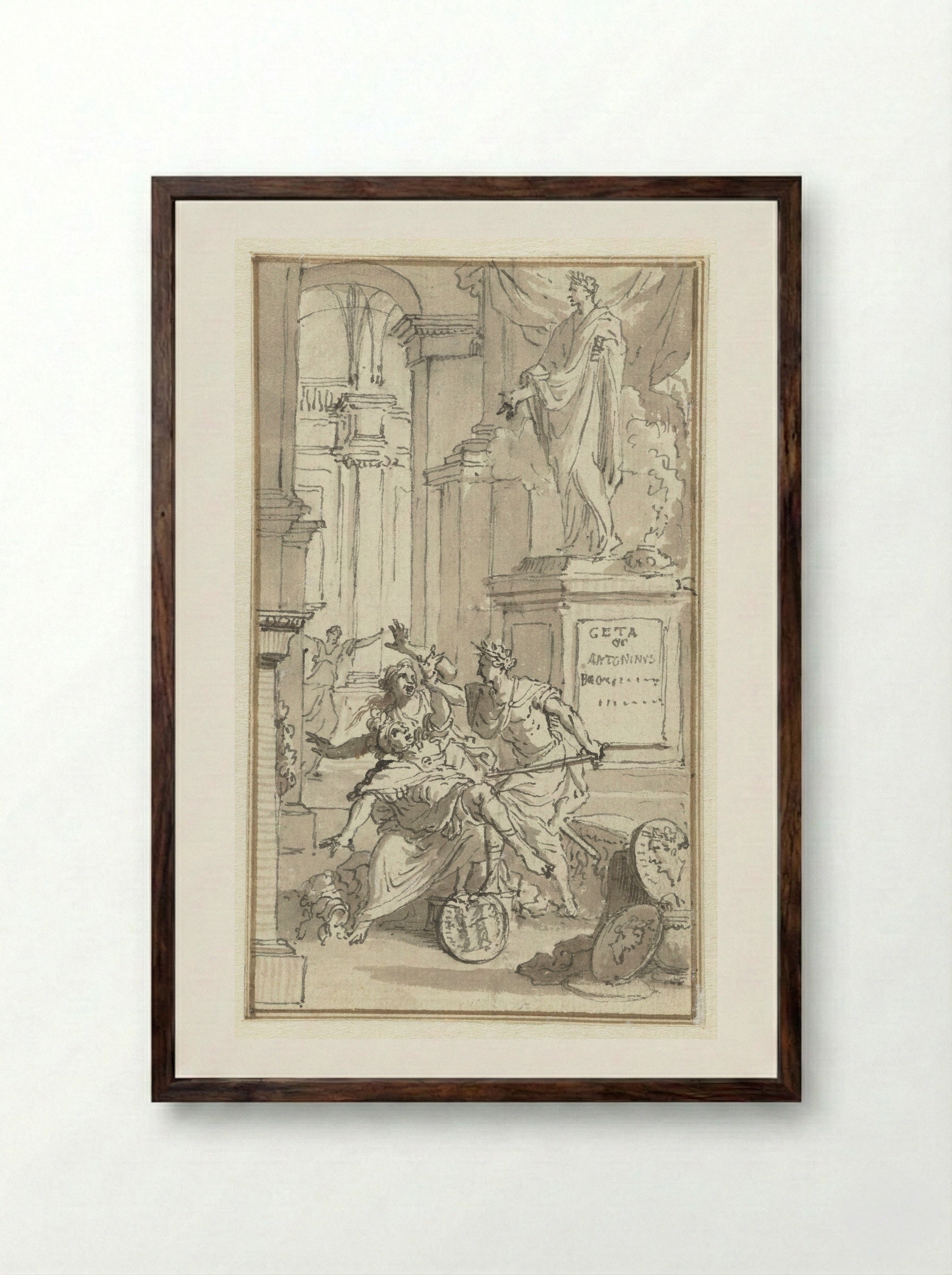 Geta of Antoninus - Jan Goeree - Framed Print Dark Wood