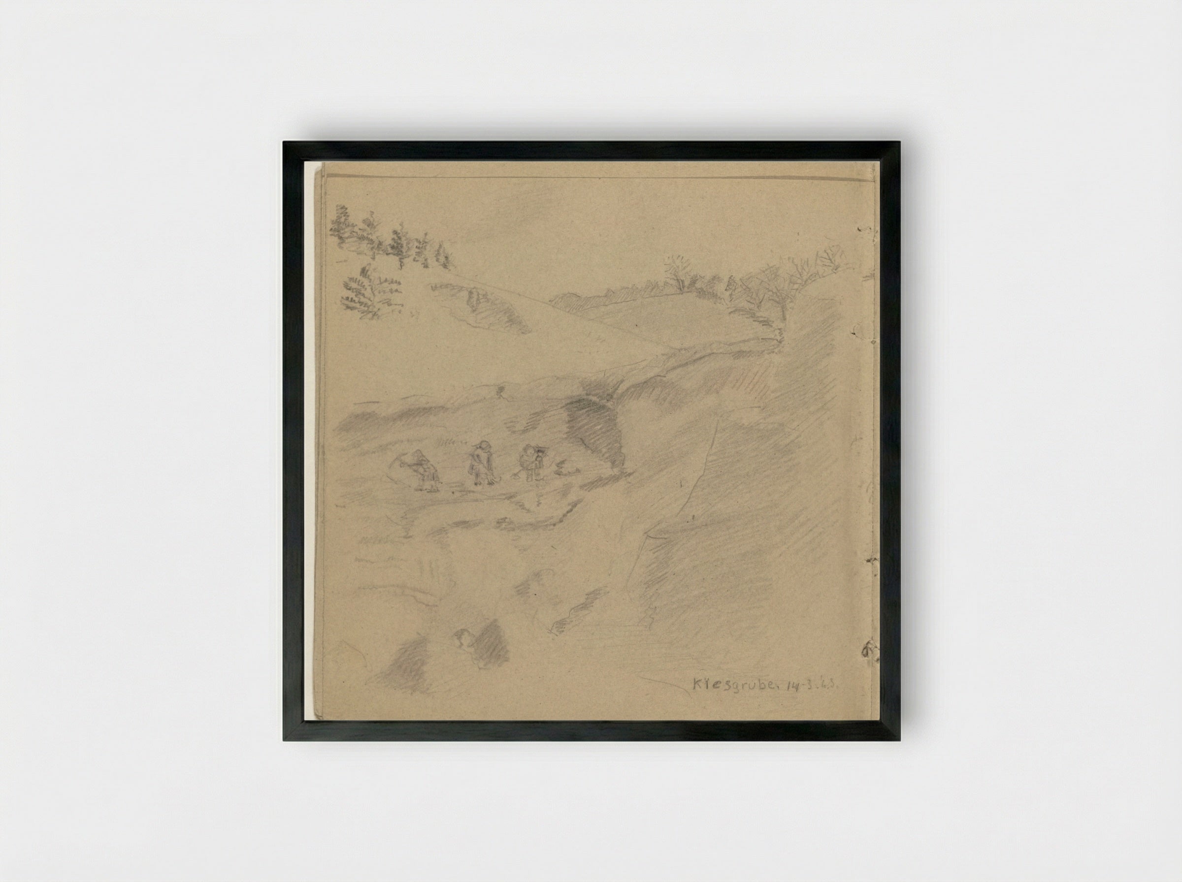 Gevangenen aan het werk in de groeve - To Frank-Stoltz - Framed Print Black