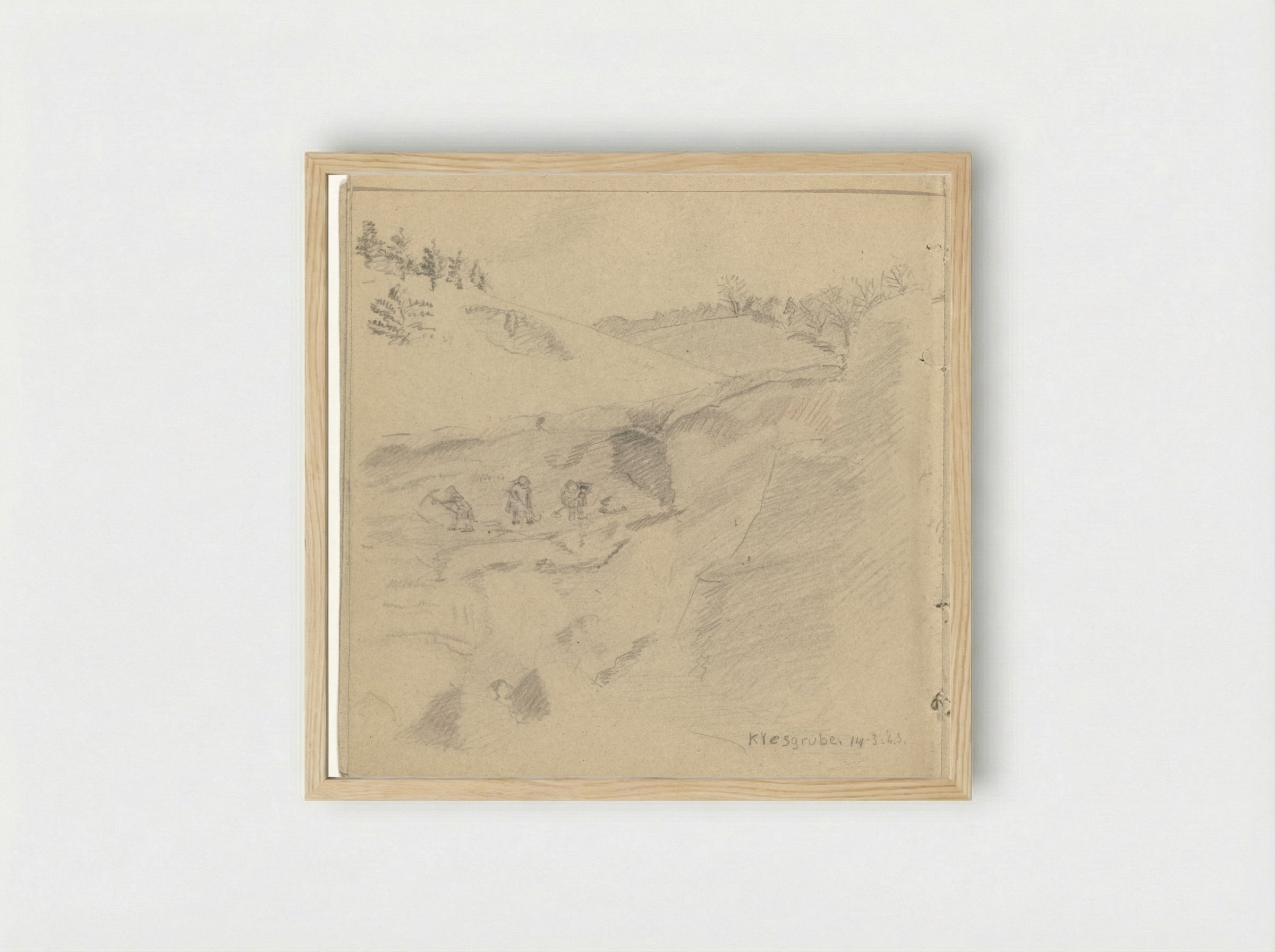 Gevangenen aan het werk in de groeve - To Frank-Stoltz - Framed Print Wood