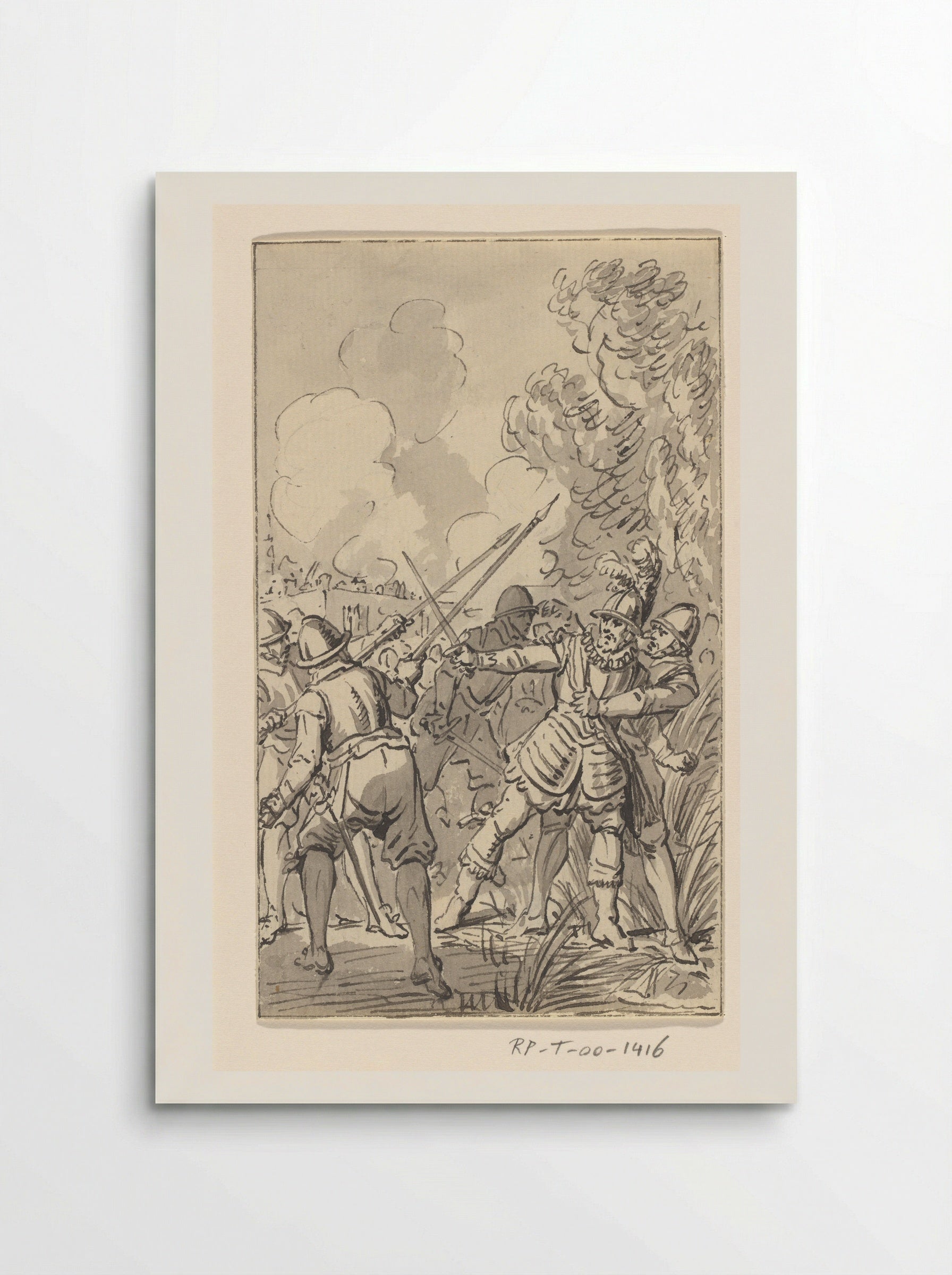 Gevangenneming van Philips van Marnix door de Spanjaarden bij Maaslandsluis - Jacobus Buys - Poster