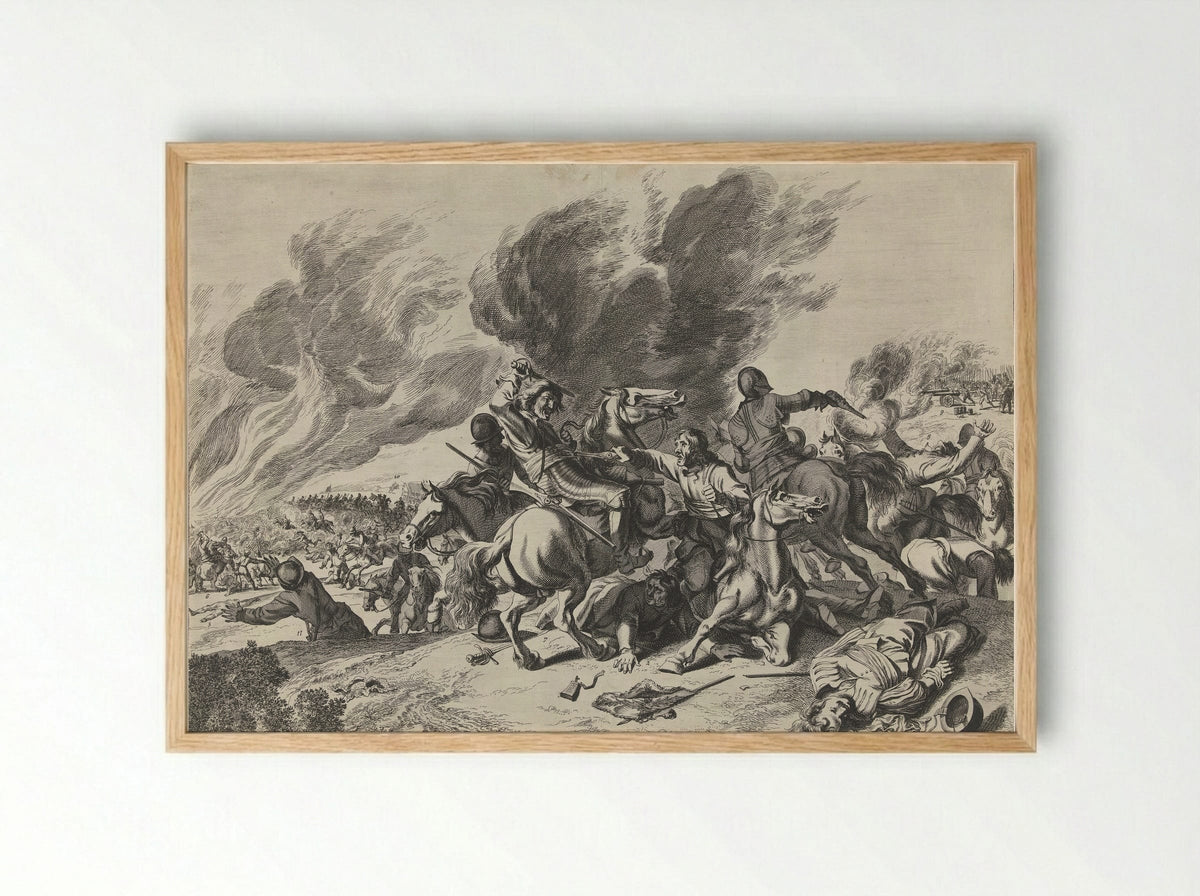 Gevecht bij Lens - Pieter Nolpe - Framed Print Wood