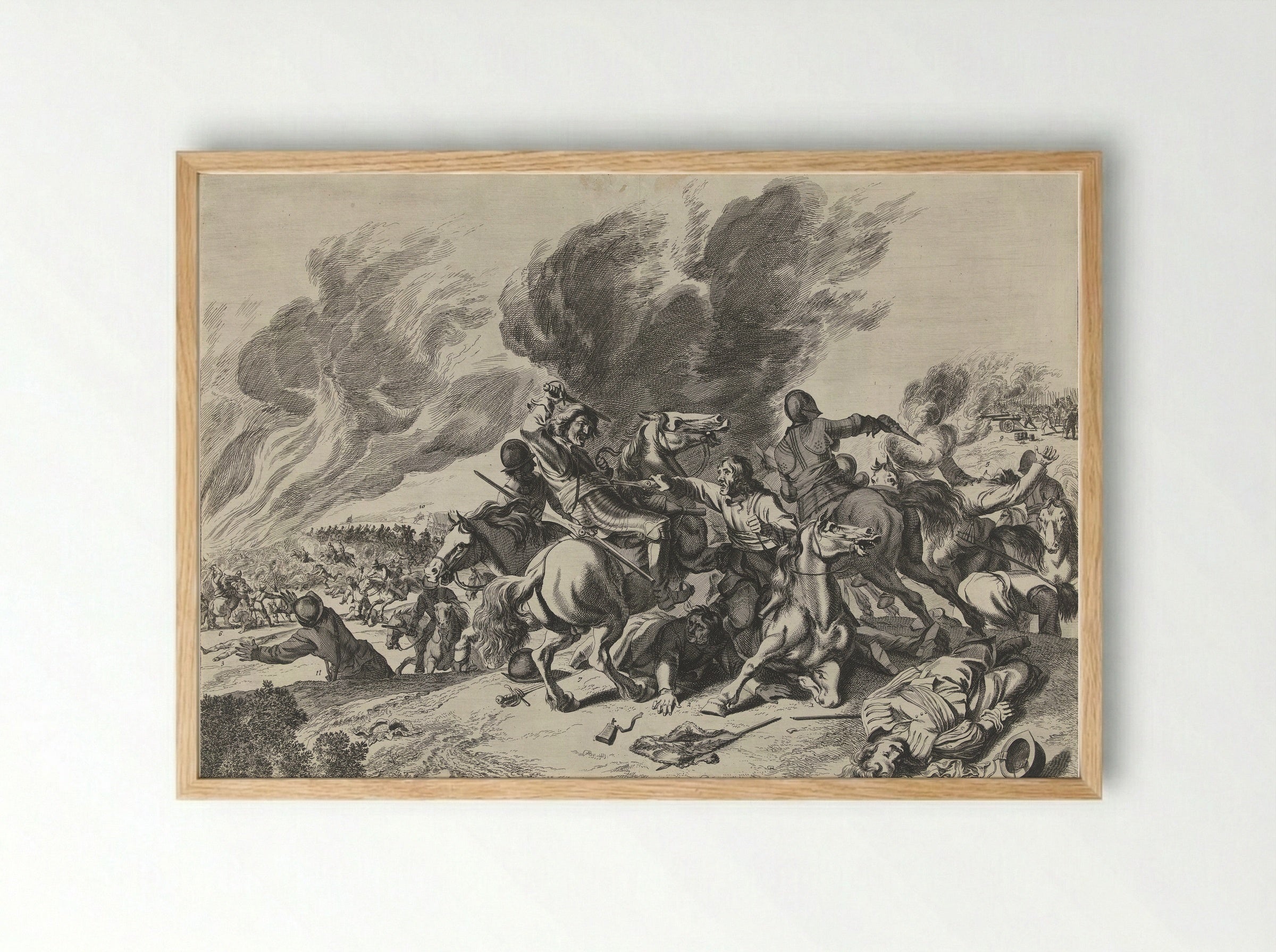 Gevecht bij Lens - Pieter Nolpe - Framed Print Wood