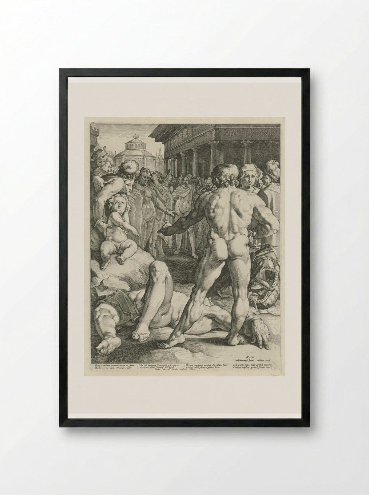 Gevecht tussen Odysseus en Irus - Jan Harmensz. Muller - Framed Print Black