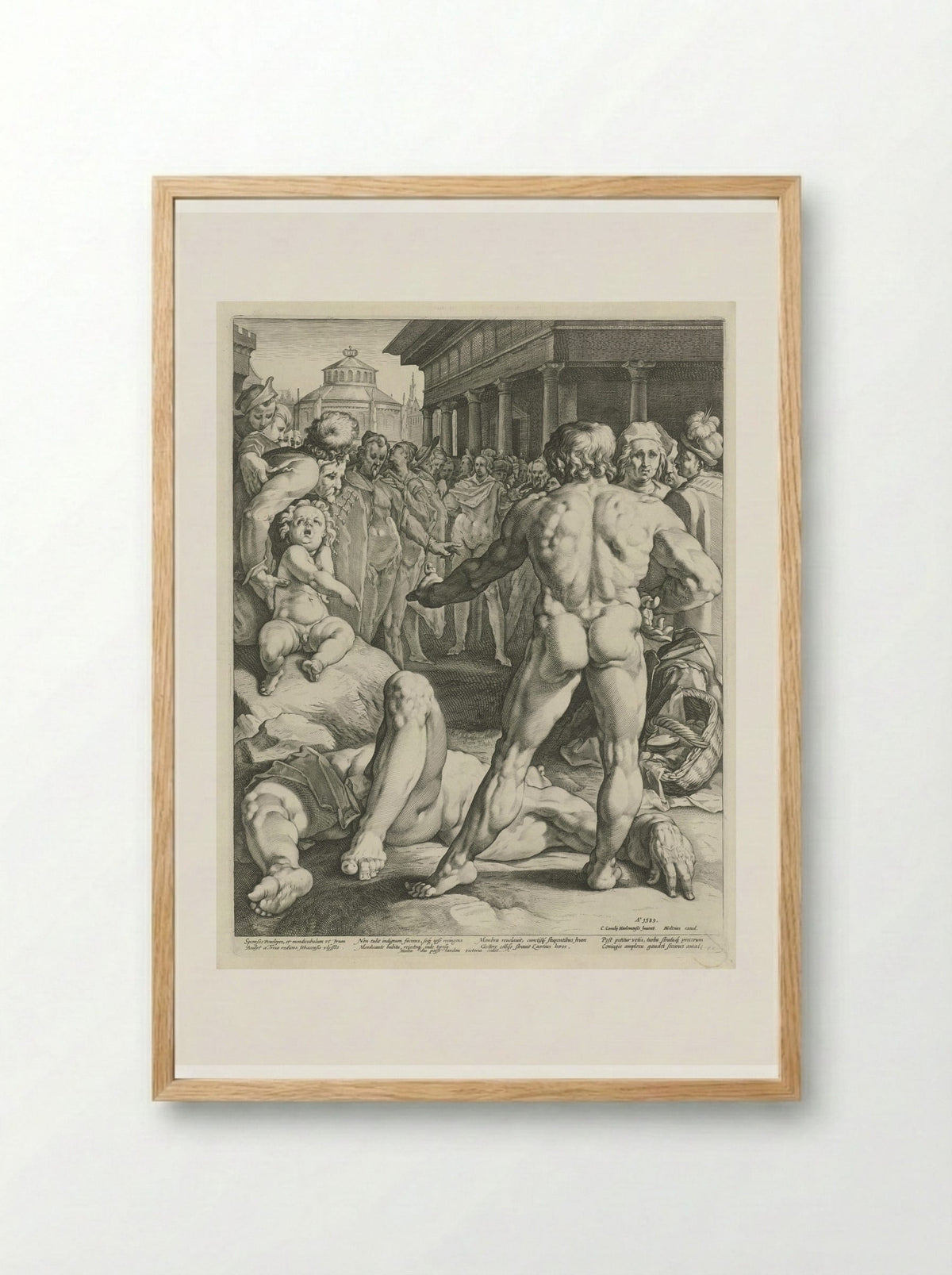 Gevecht tussen Odysseus en Irus - Jan Harmensz. Muller - Framed Print Wood