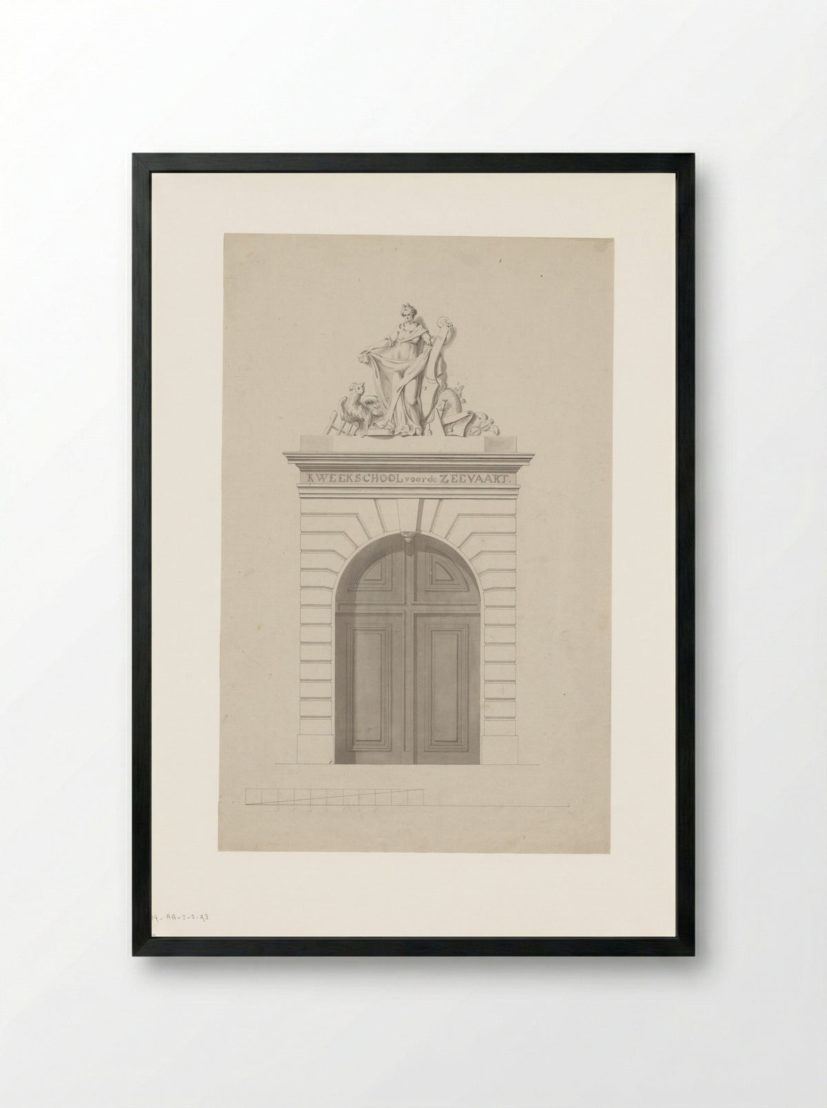 Gevel van de Kweekschool voor de Zeevaart - Anthony Ziesenis - Framed Print Black