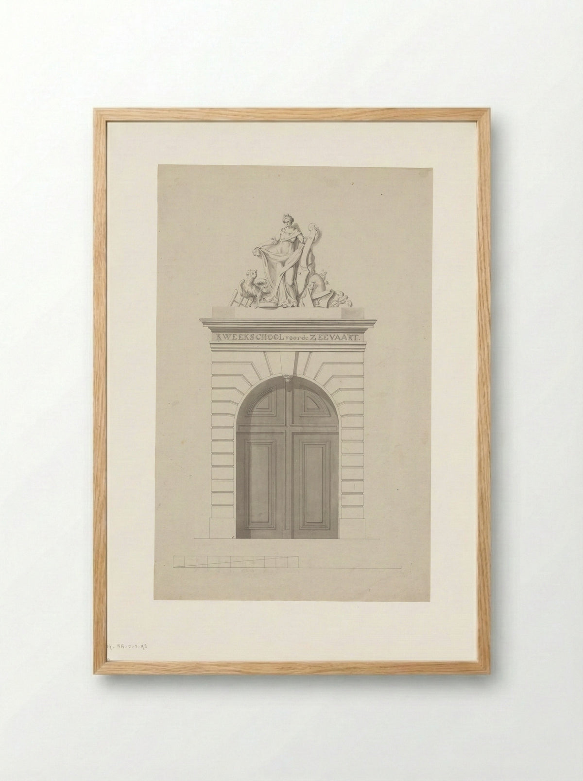 Gevel van de Kweekschool voor de Zeevaart - Anthony Ziesenis - Framed Print Wood