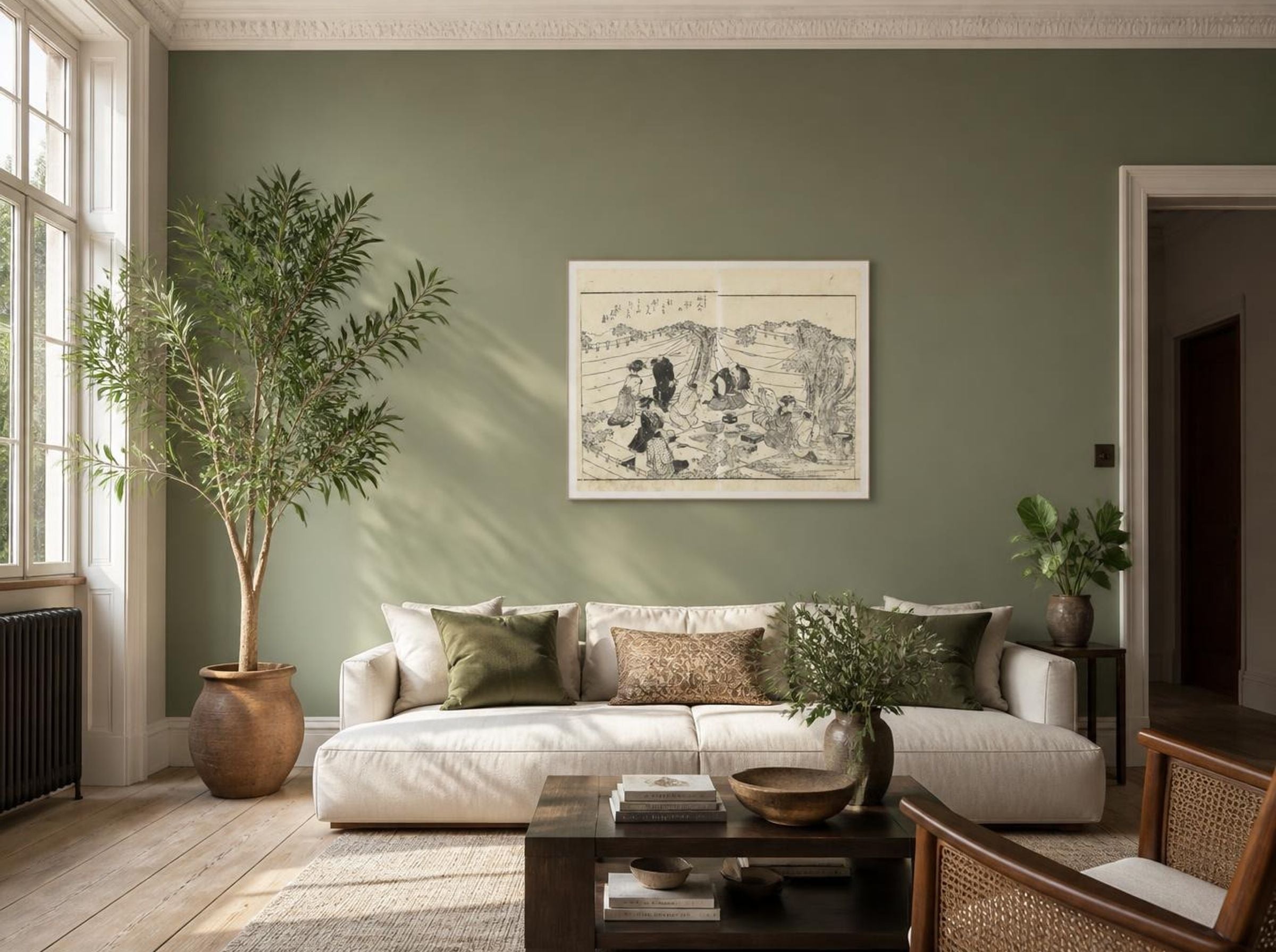Gezelschap onder een kersenboom - Katsukawa Shuntei - Lifestyle