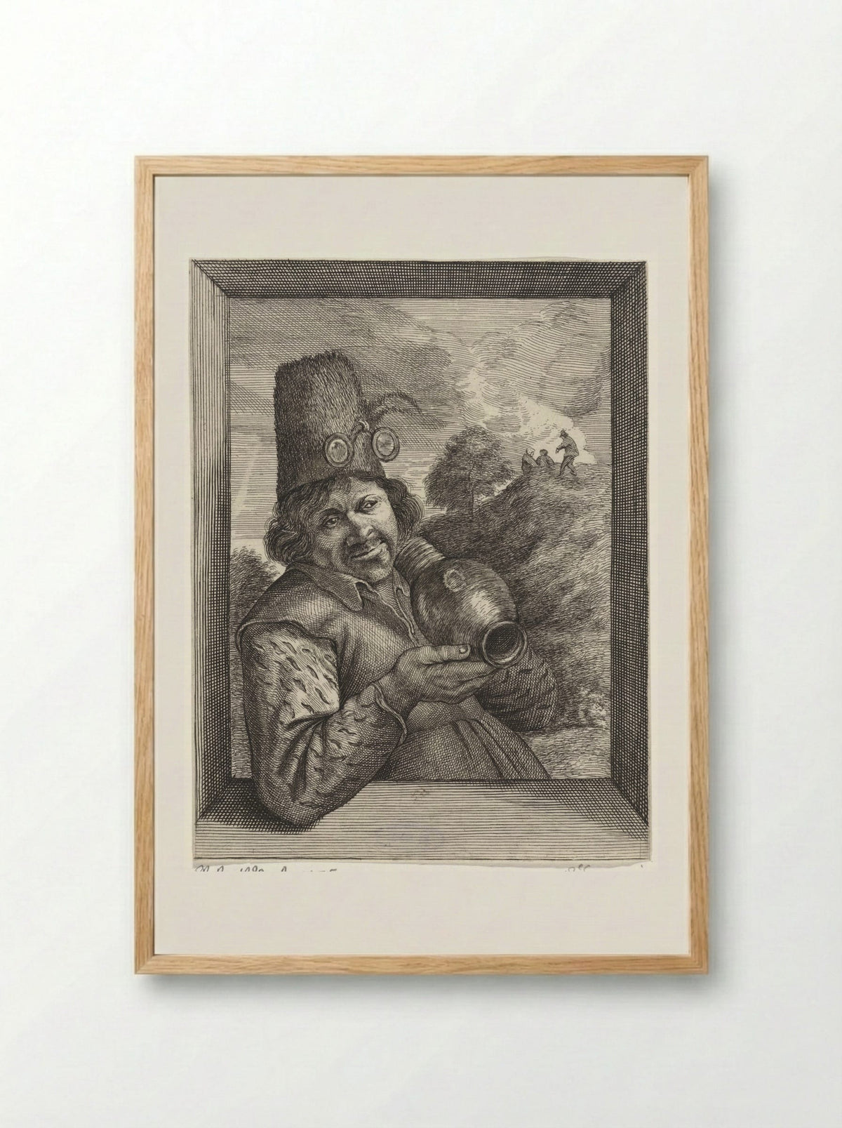 Gezicht (Man with a Jug) - Conrad Lauwers - Framed Print Wood