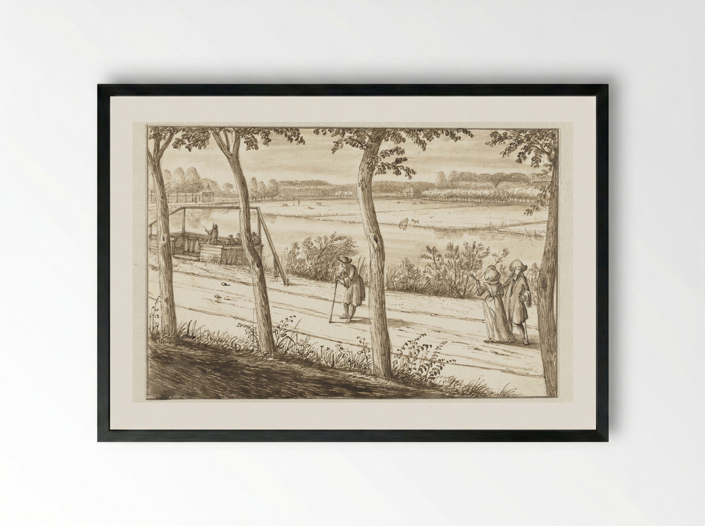 Gezicht aan de Vecht - Abraham Rutgers - Framed Print Black