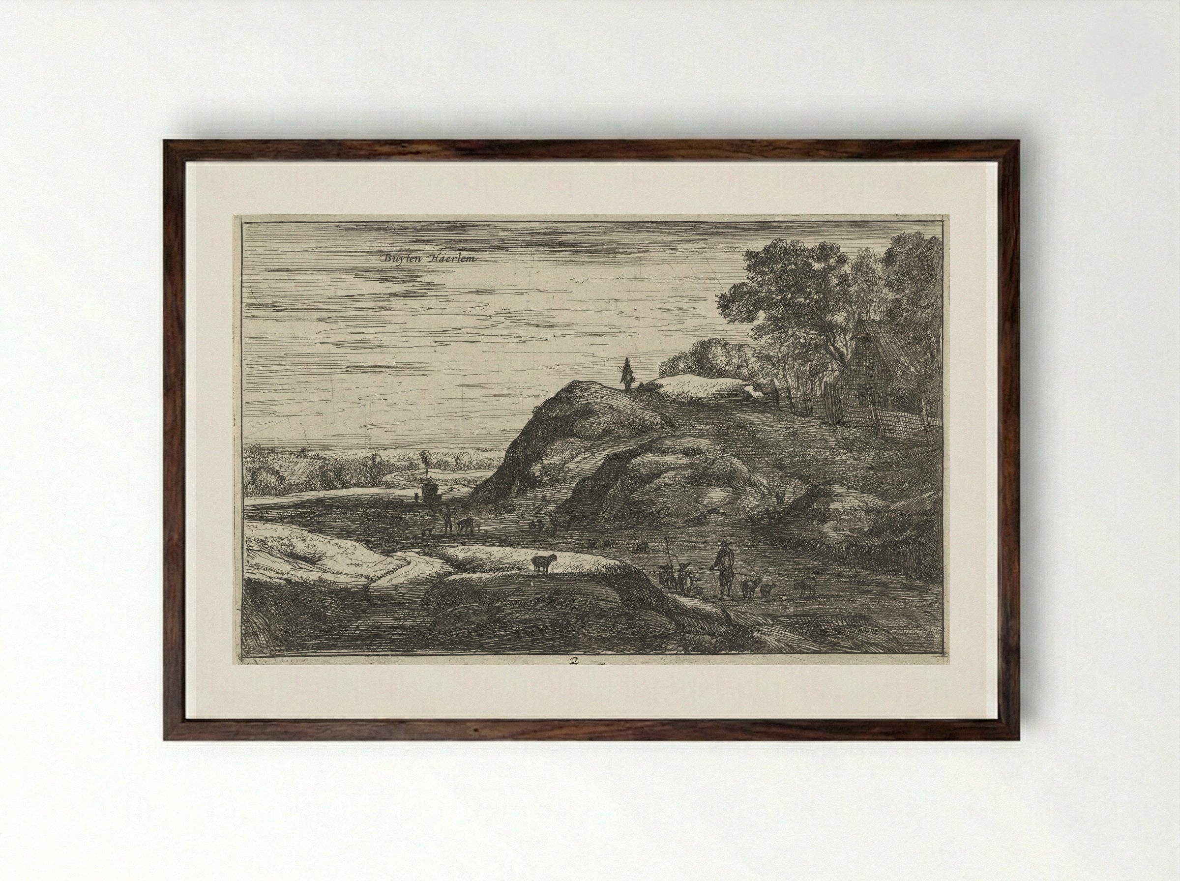 Gezicht buiten Haarlem - Roelant Roghman - Framed Print Dark Wood