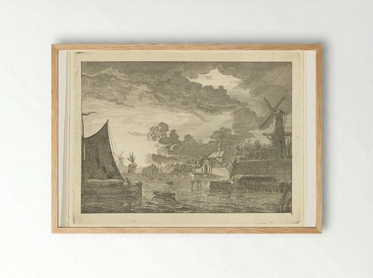 Gezicht buiten de Utrechtse Poort - Johannes Ludovicus van den Bos - Framed Print Wood