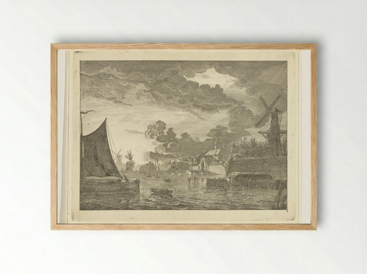 Gezicht buiten de Utrechtse Poort - Johannes Ludovicus van den Bos - Framed Print Wood