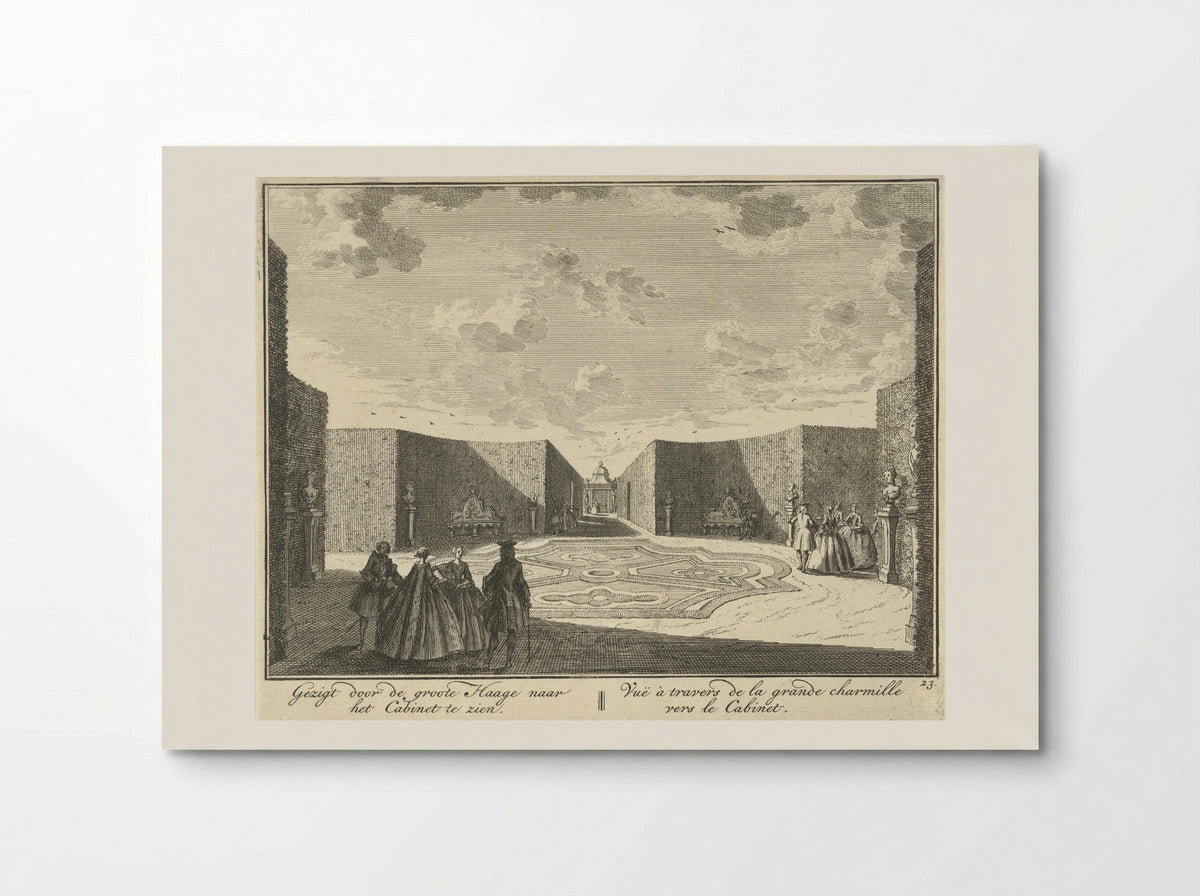 Gezicht door de grote haag op het kabinet in de tuin van Huis ter Meer te Maarssen - Hendrik de Leth - Poster