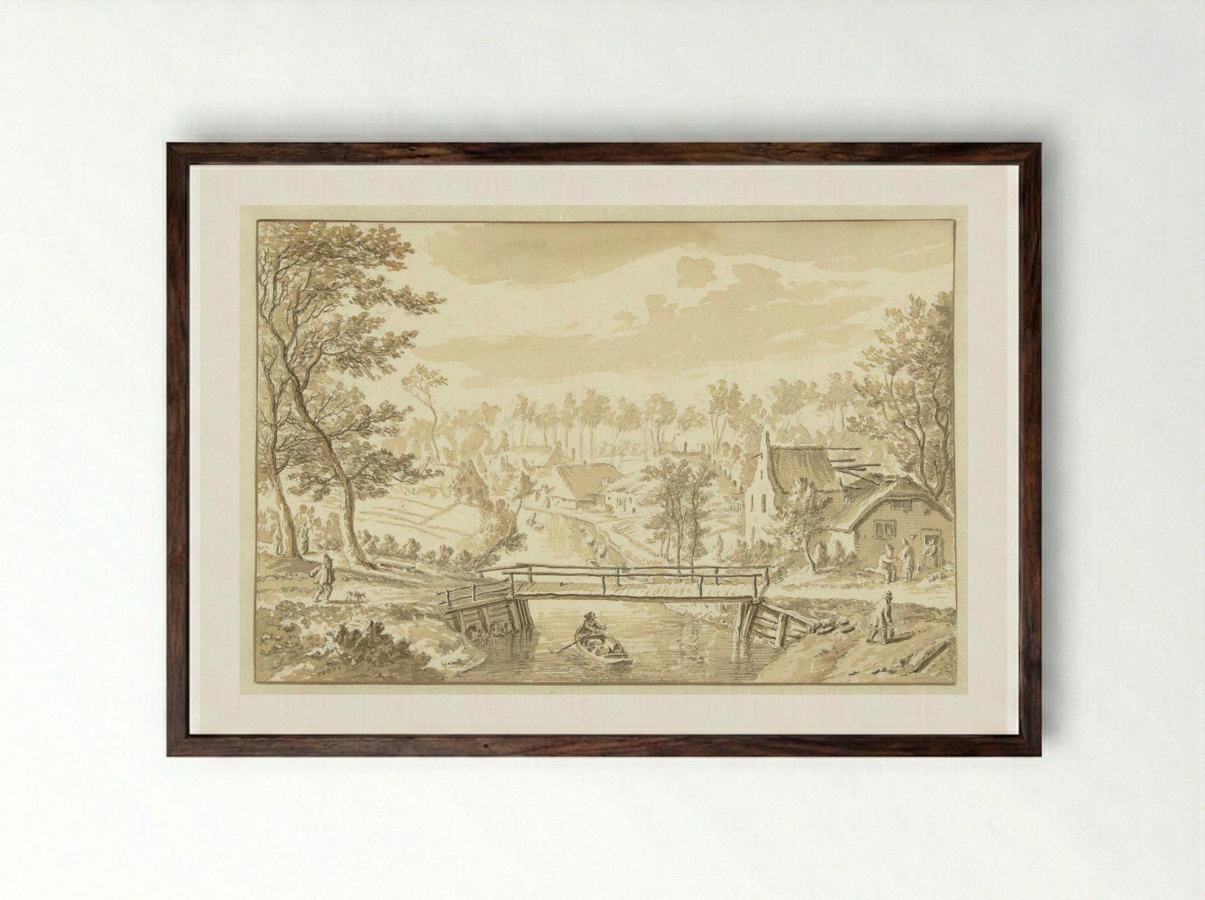 Gezicht in Abstede - Abraham Rademaker - Framed Print Dark Wood
