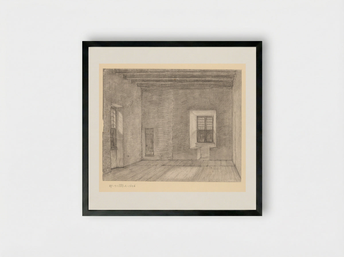 Gezicht in de kamer van Hugo de Groot in Slot Loevestein - Gerrit Lamberts - Framed Print Black