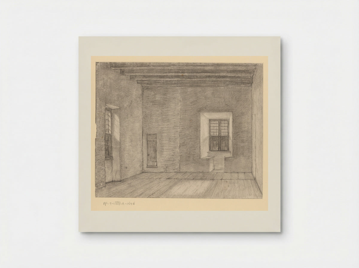 Gezicht in de kamer van Hugo de Groot in Slot Loevestein - Gerrit Lamberts - Poster