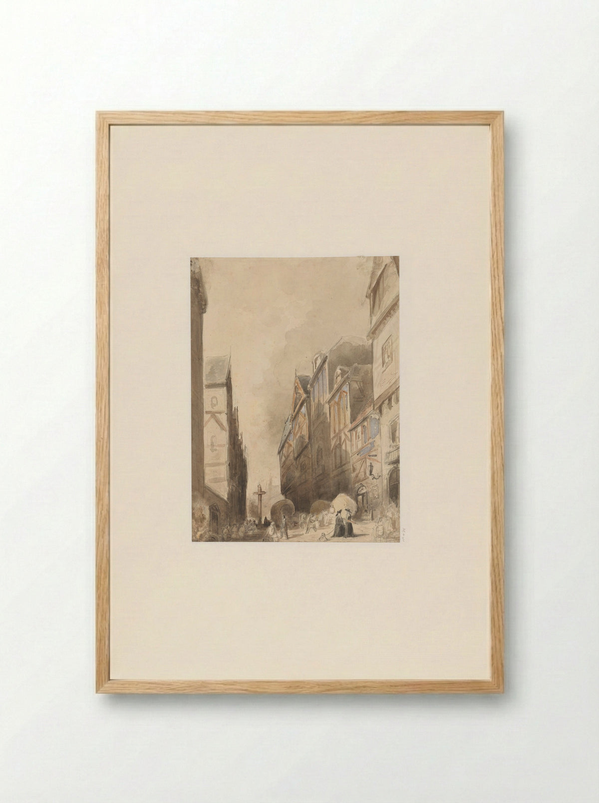 Gezicht in een buitenlandse stad - Jan Diederikus Kruseman - Framed Print Wood