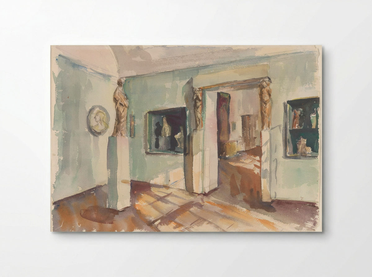 Gezicht in een zaal van het Rijksmuseum: beeldhouwwerken - Constantia van Lynden - Poster