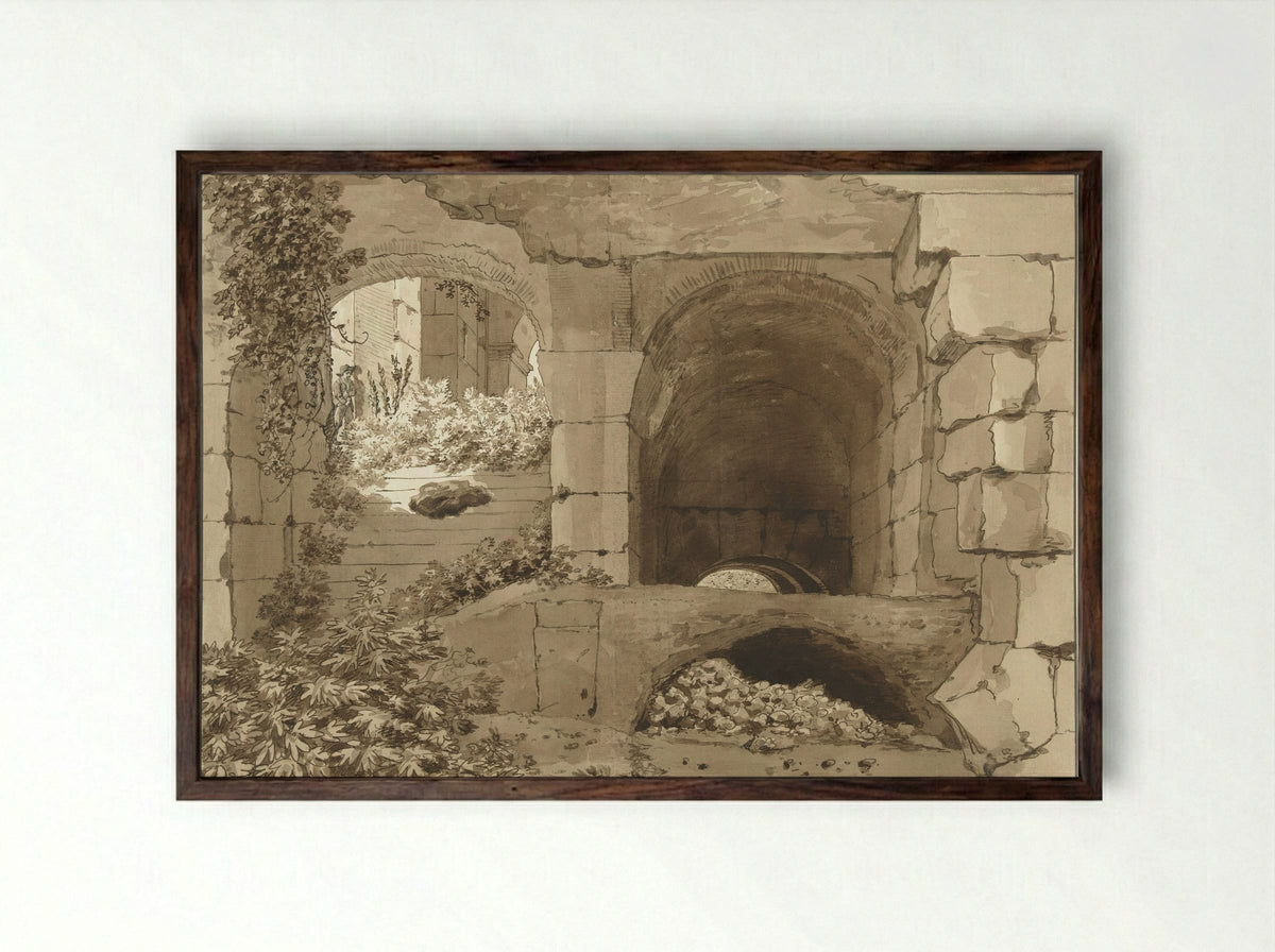 Gezicht in het Colosseum - Jean Grandjean - Framed Print Dark Wood