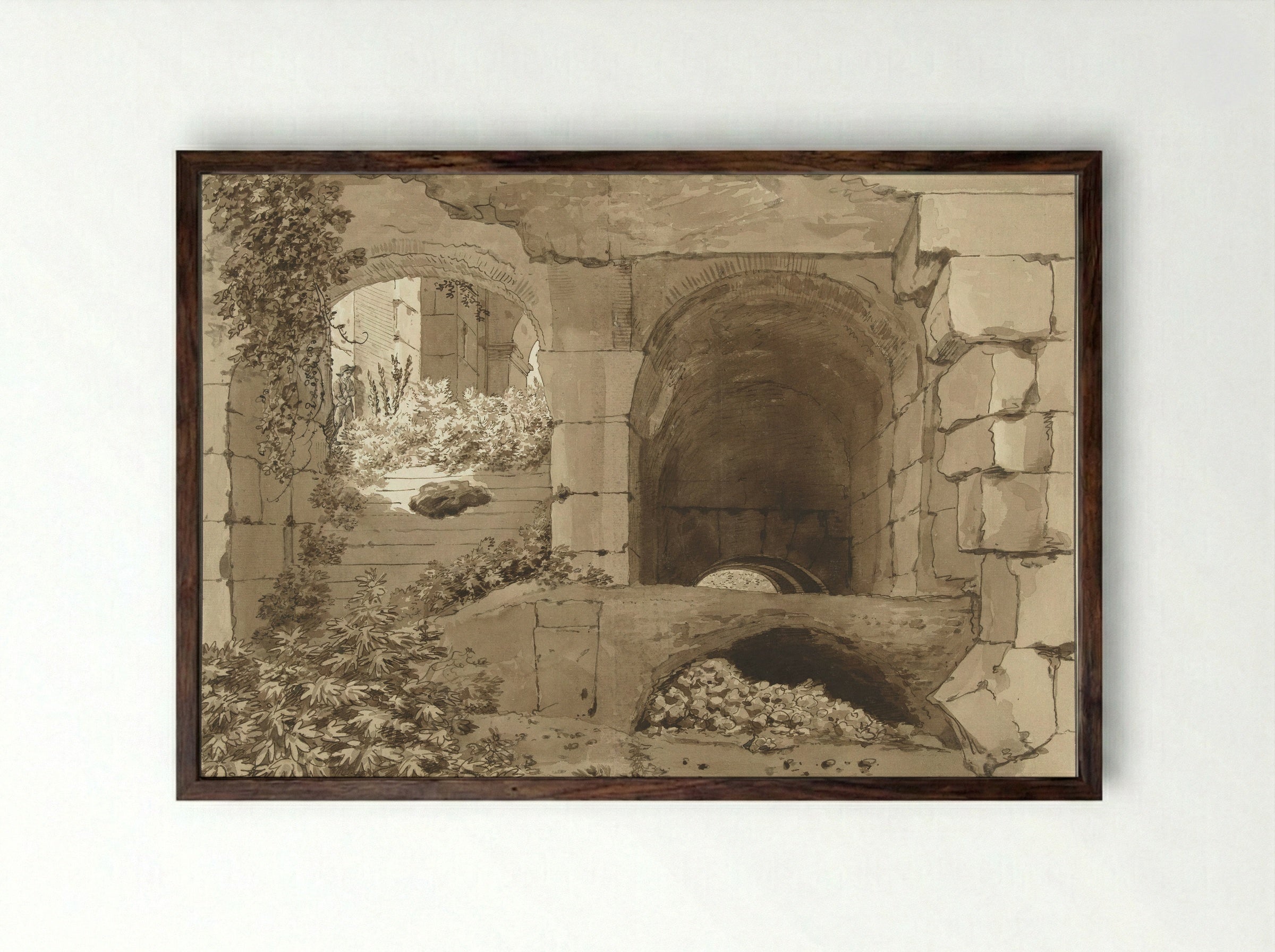 Gezicht in het Colosseum - Jean Grandjean - Framed Print Dark Wood