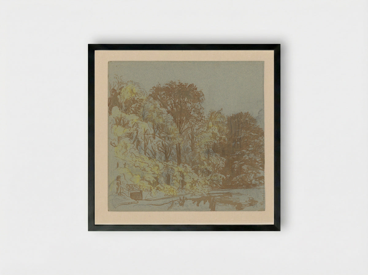 Gezicht in het Haagse bos - Pieter Cornelis de Moor - Framed Print Black