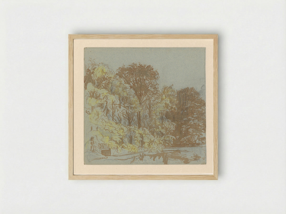 Gezicht in het Haagse bos - Pieter Cornelis de Moor - Framed Print Wood