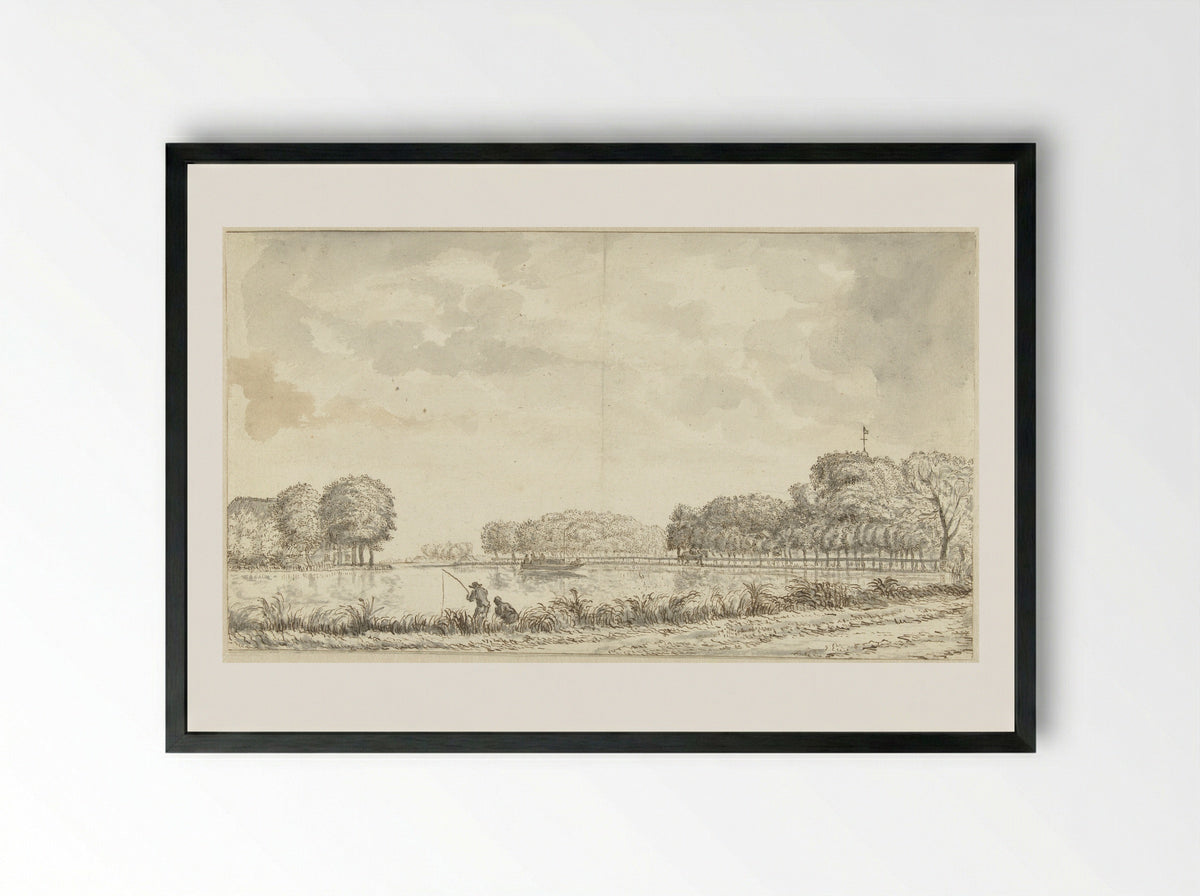 Gezicht langs de Amstel - Jan Gabrielsz. Sonjé - Framed Print Black
