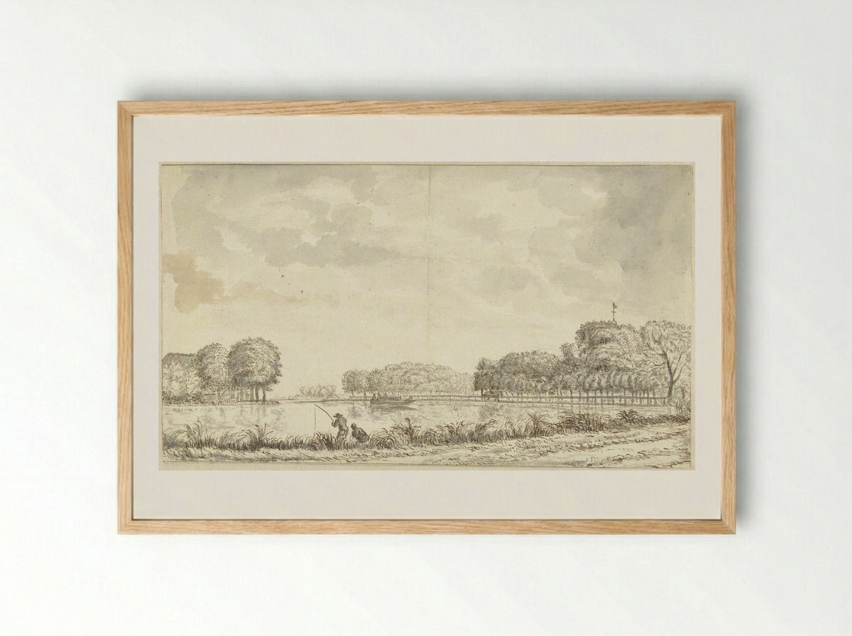 Gezicht langs de Amstel - Jan Gabrielsz. Sonjé - Framed Print Wood