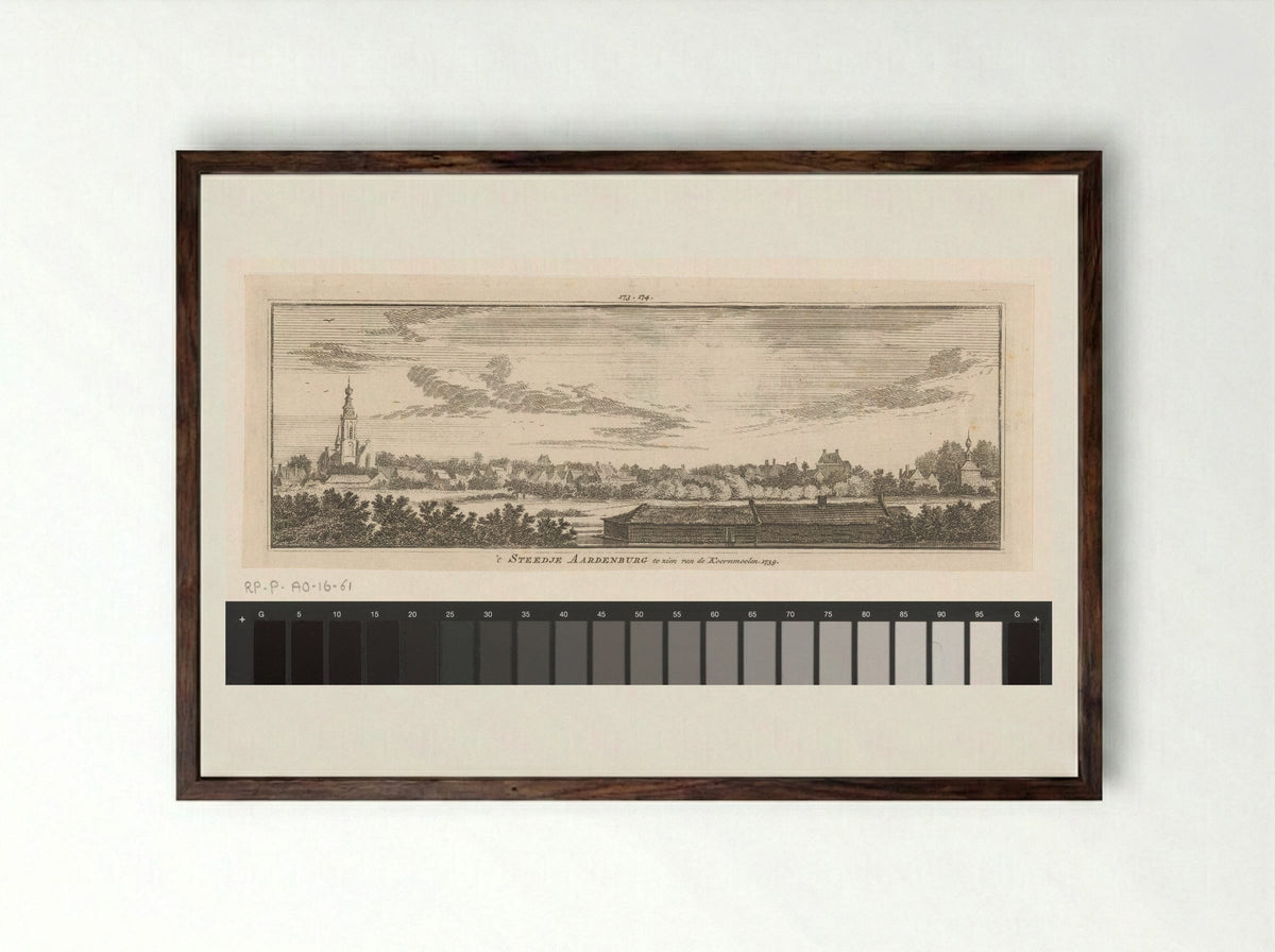 Gezicht op Aardenburg - Hendrik Spilman - Framed Print Dark Wood