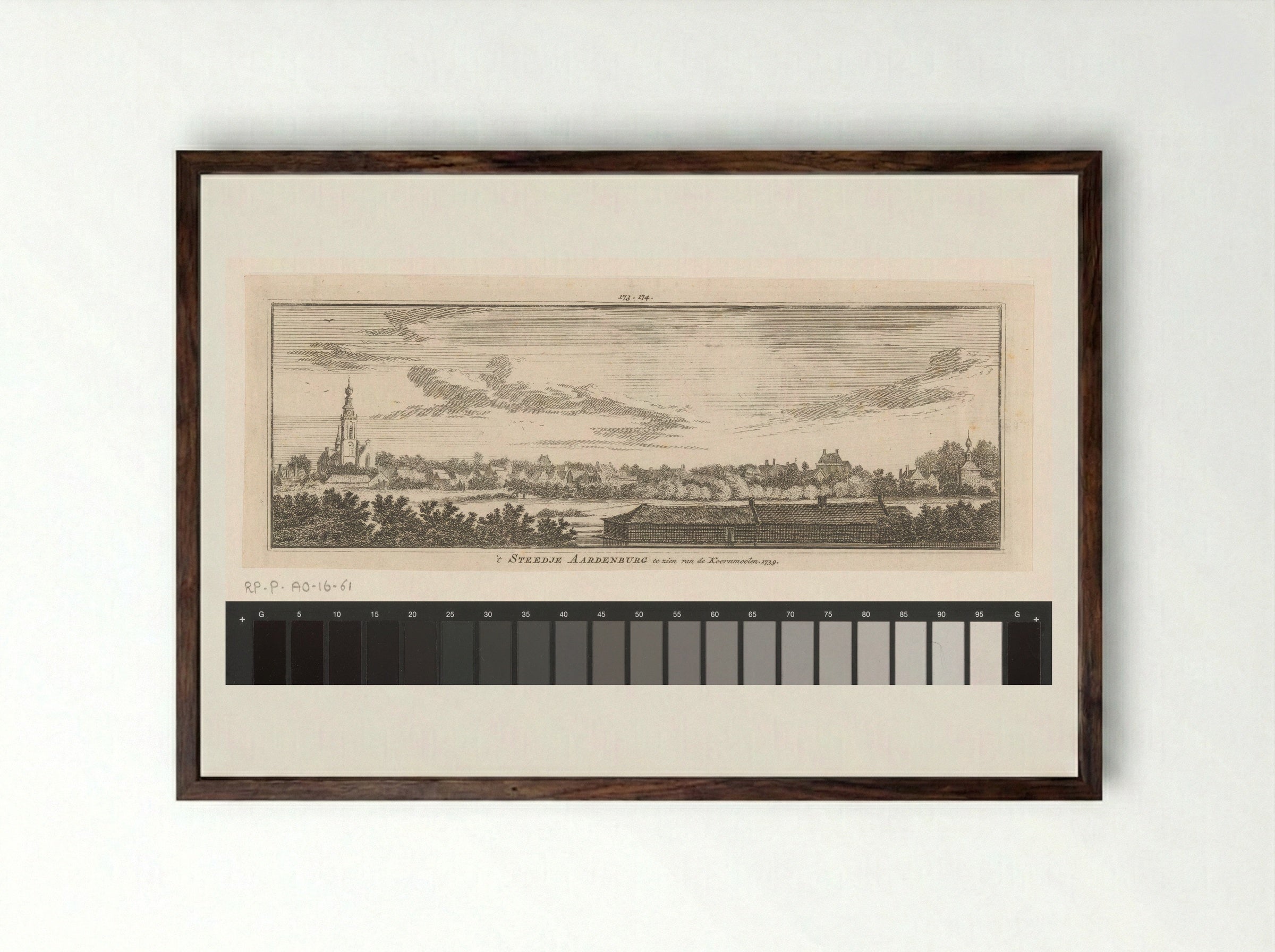 Gezicht op Aardenburg - Hendrik Spilman - Framed Print Dark Wood