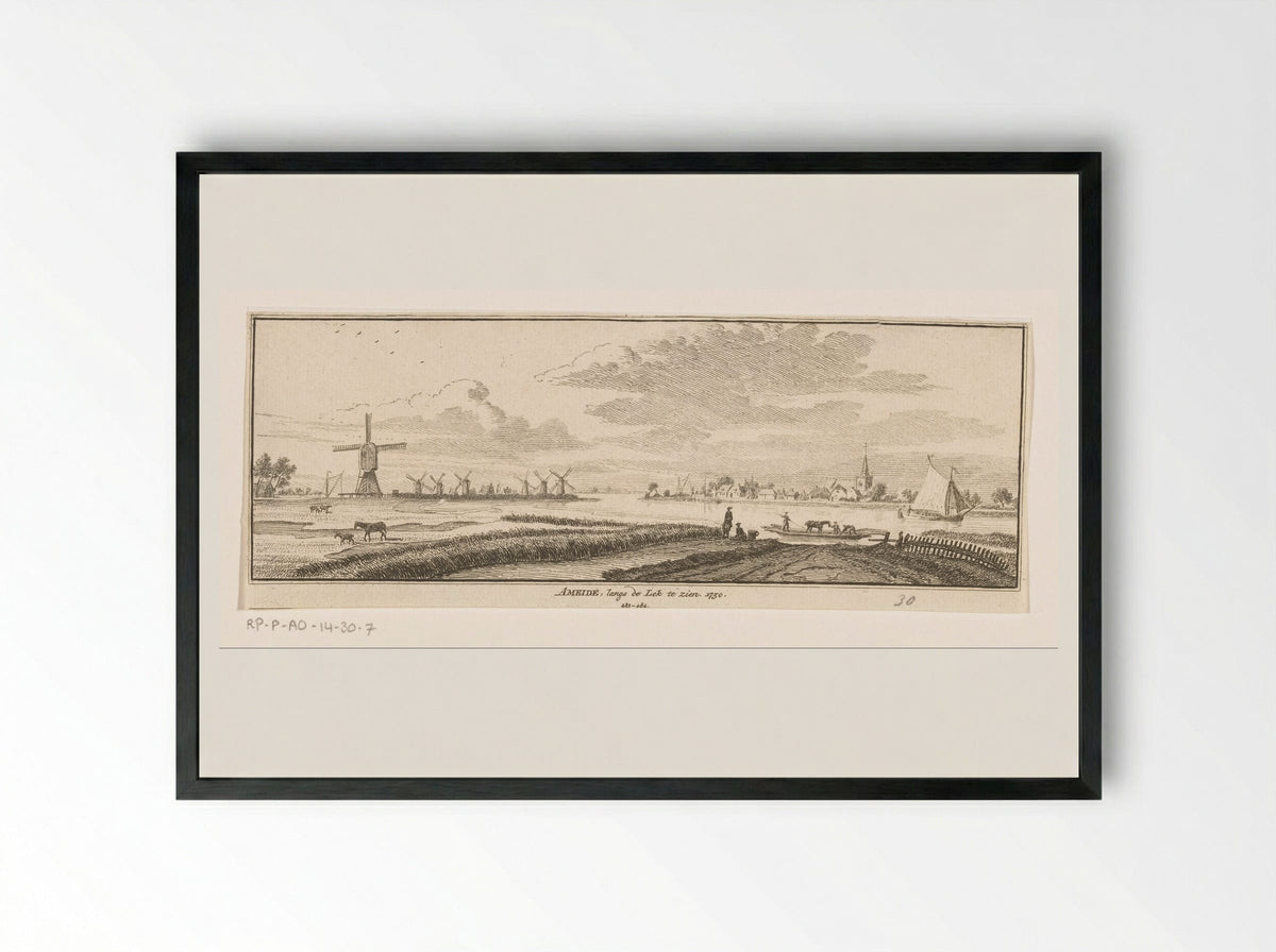 Gezicht op Ameide - Hendrik Spilman - Framed Print Black