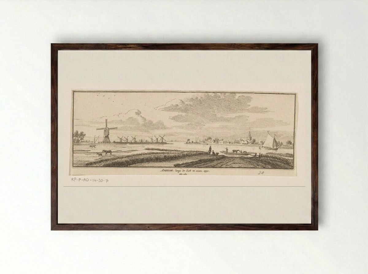 Gezicht op Ameide - Hendrik Spilman - Framed Print Dark Wood