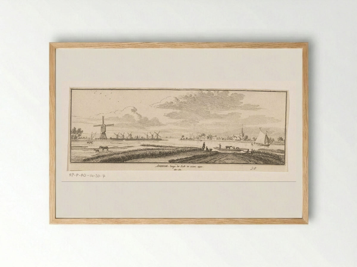 Gezicht op Ameide - Hendrik Spilman - Framed Print Wood