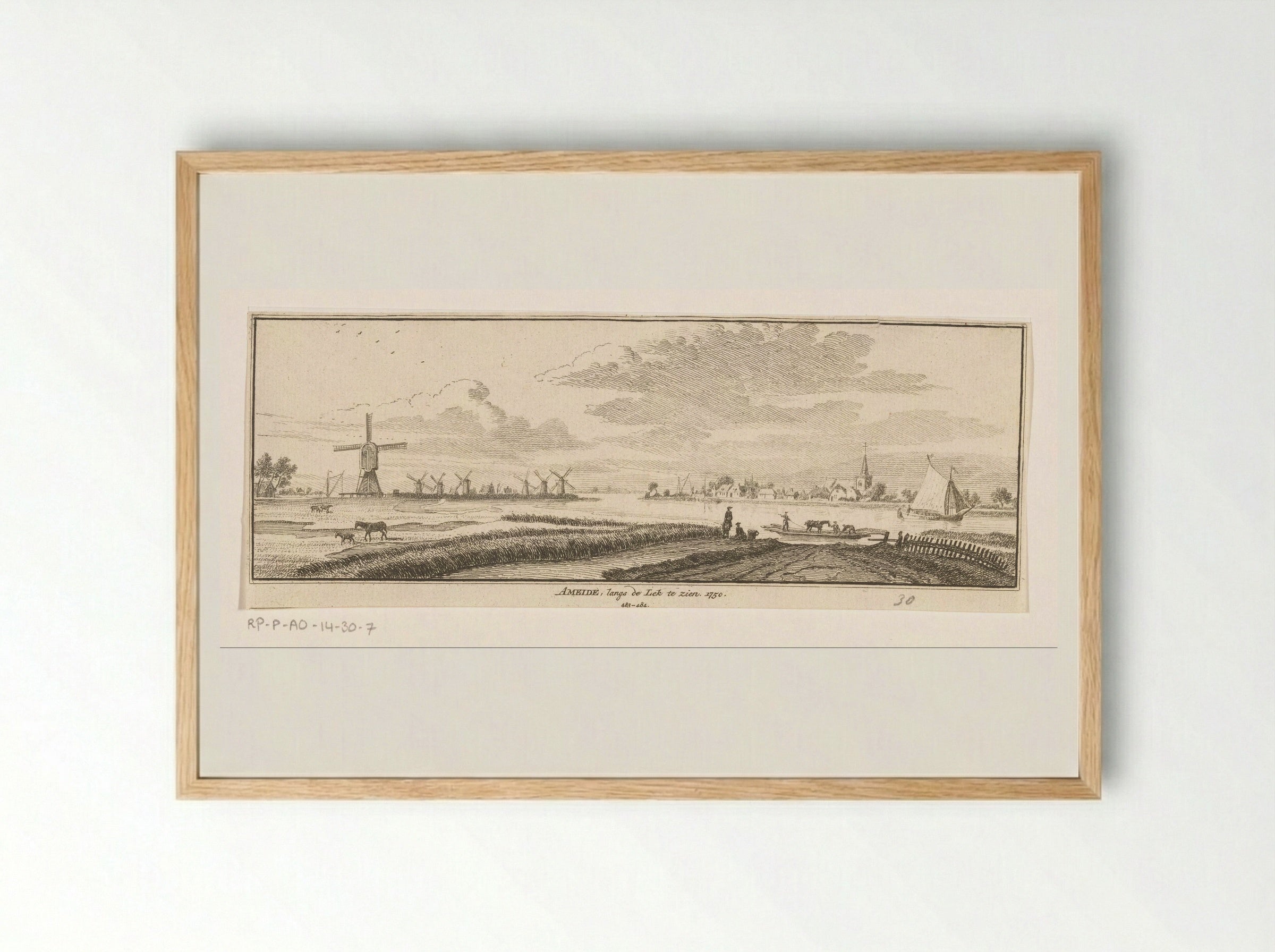 Gezicht op Ameide - Hendrik Spilman - Framed Print Wood