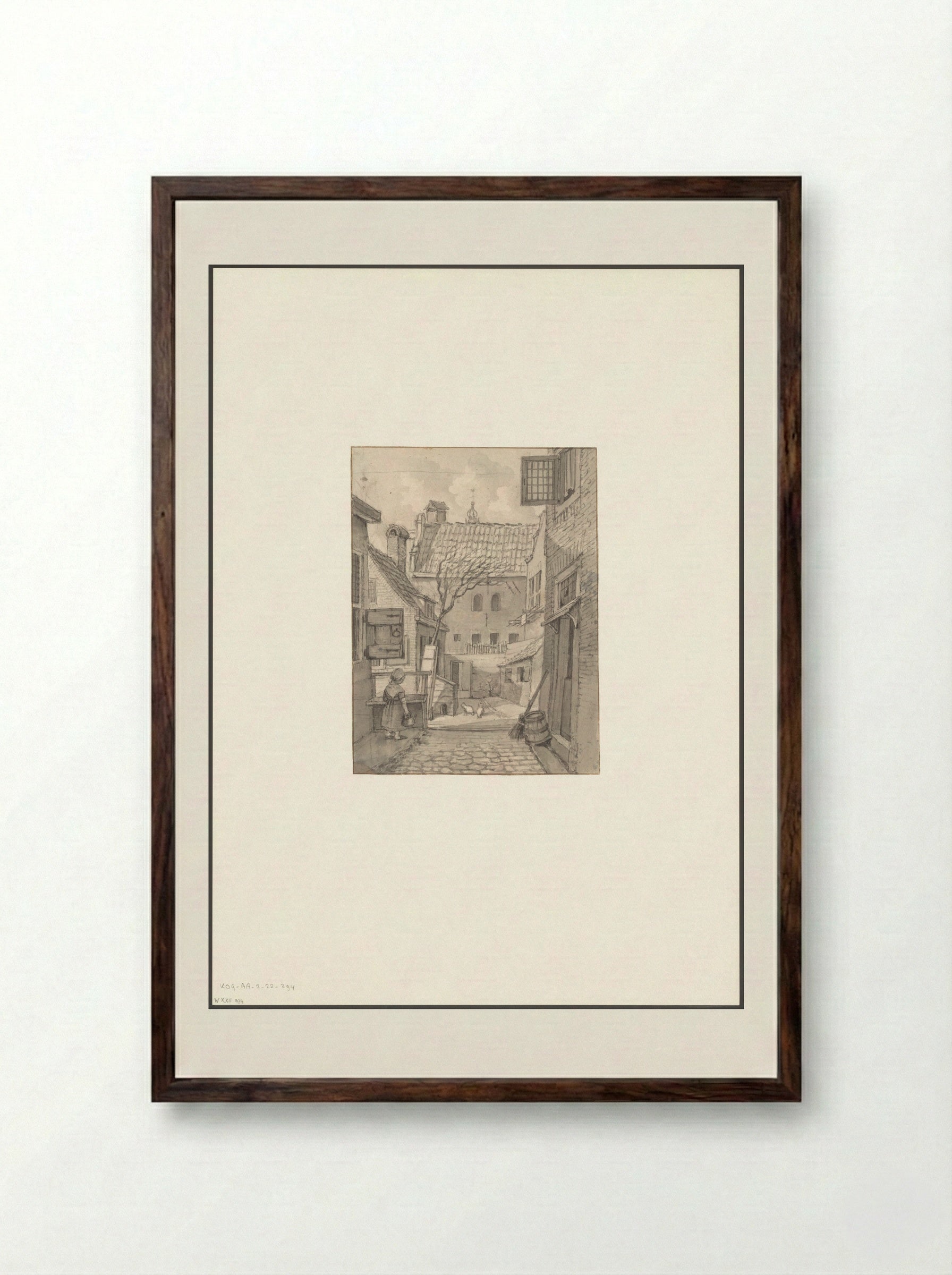 Gezicht op Amstel 22-24 - Gerrit Lamberts - Framed Print Dark Wood