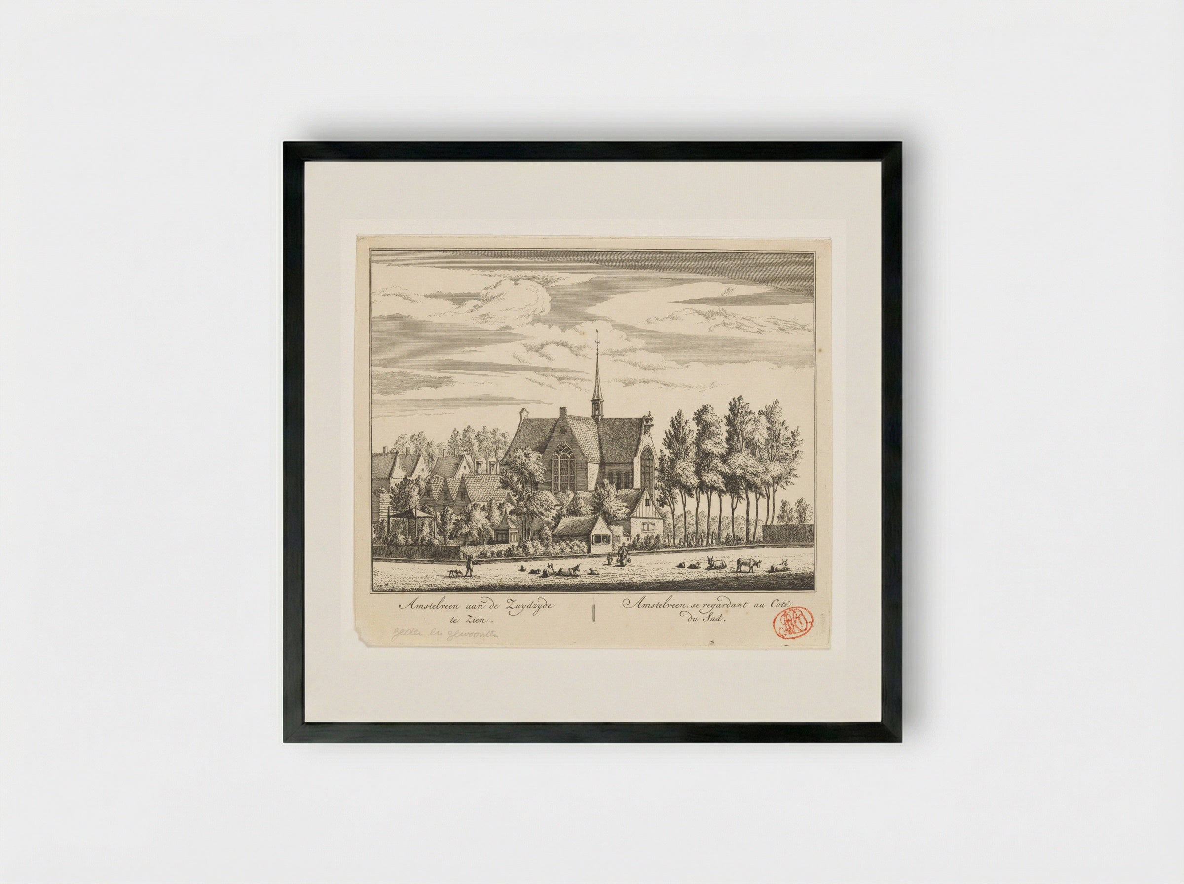Gezicht op Amstelveen - Abraham Rademaker - Framed Print Black