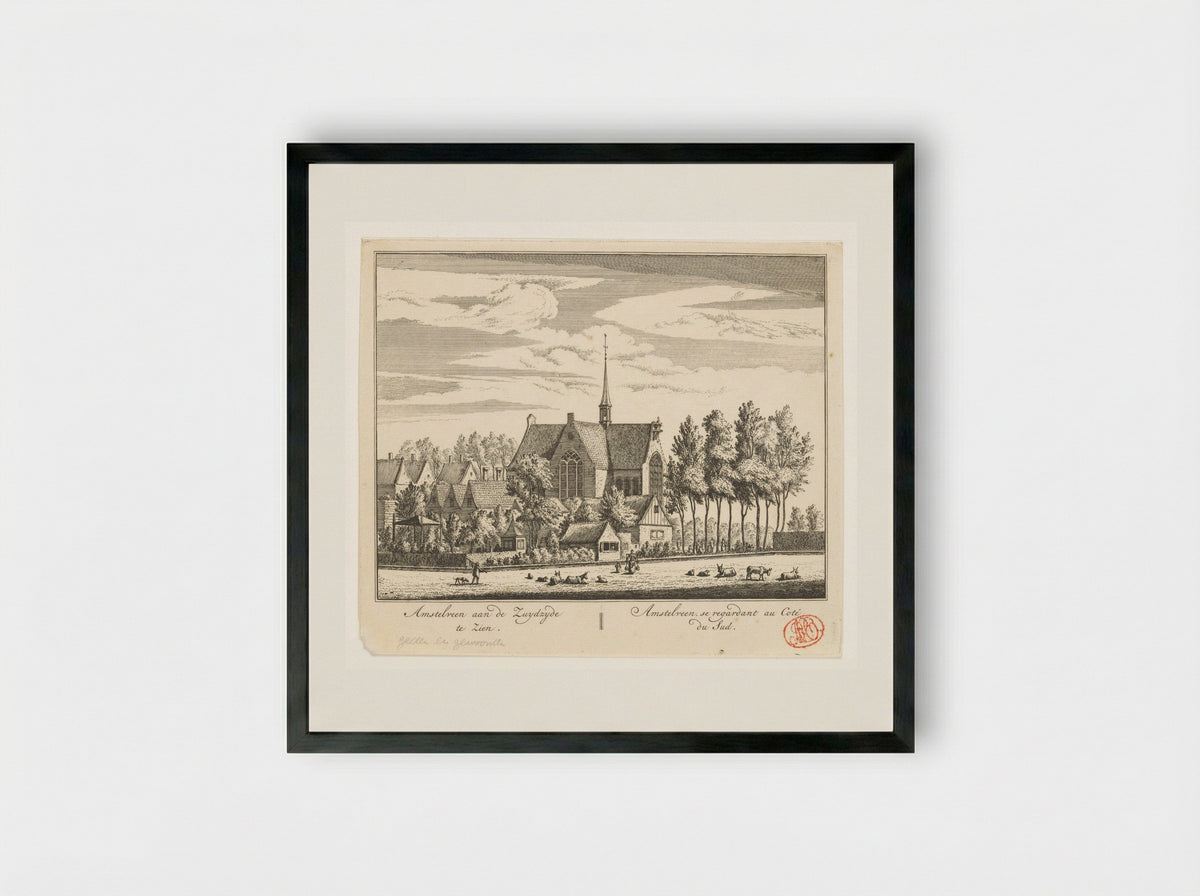 Gezicht op Amstelveen - Abraham Rademaker - Framed Print Black