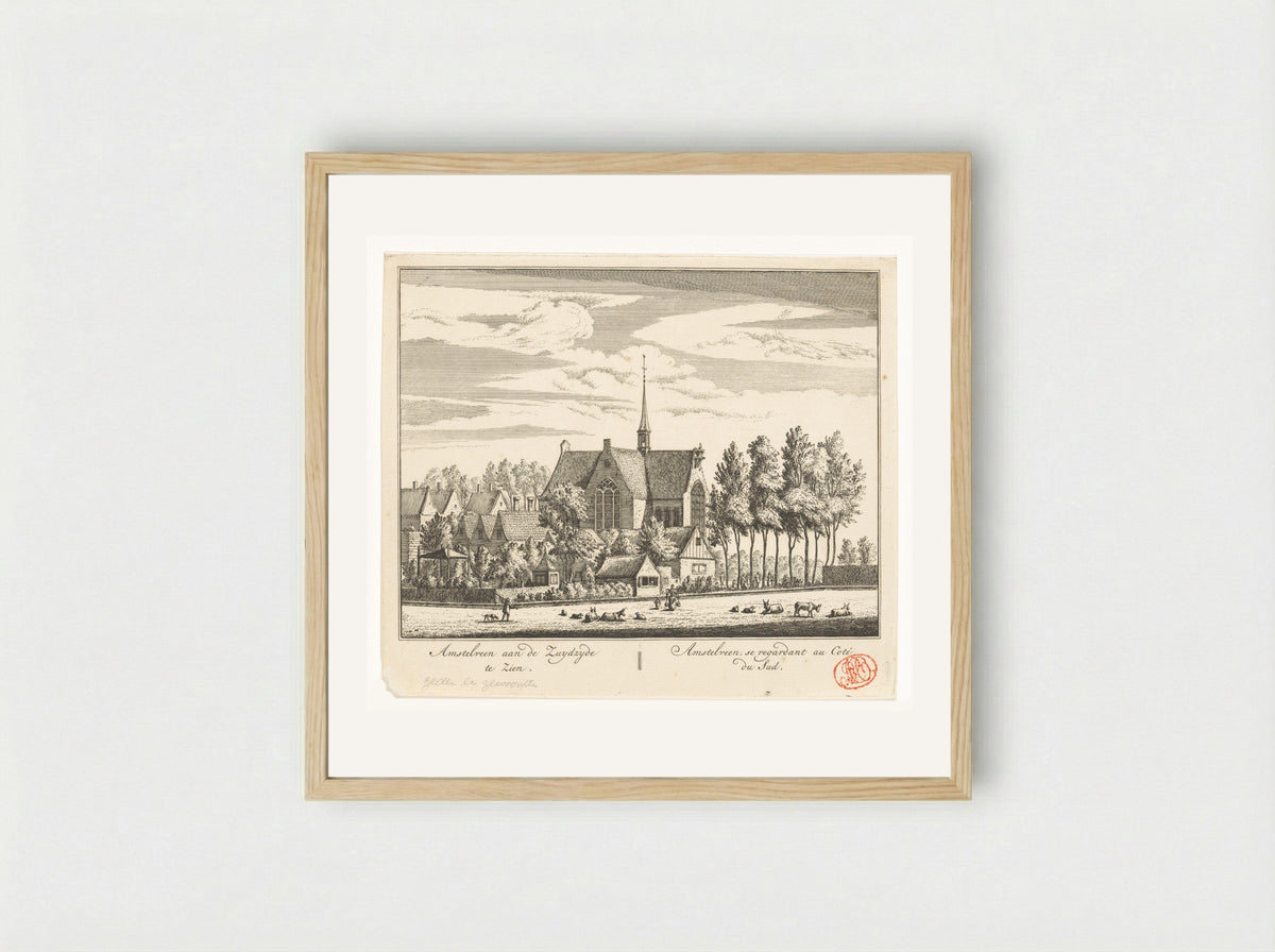 Gezicht op Amstelveen - Abraham Rademaker - Framed Print Wood