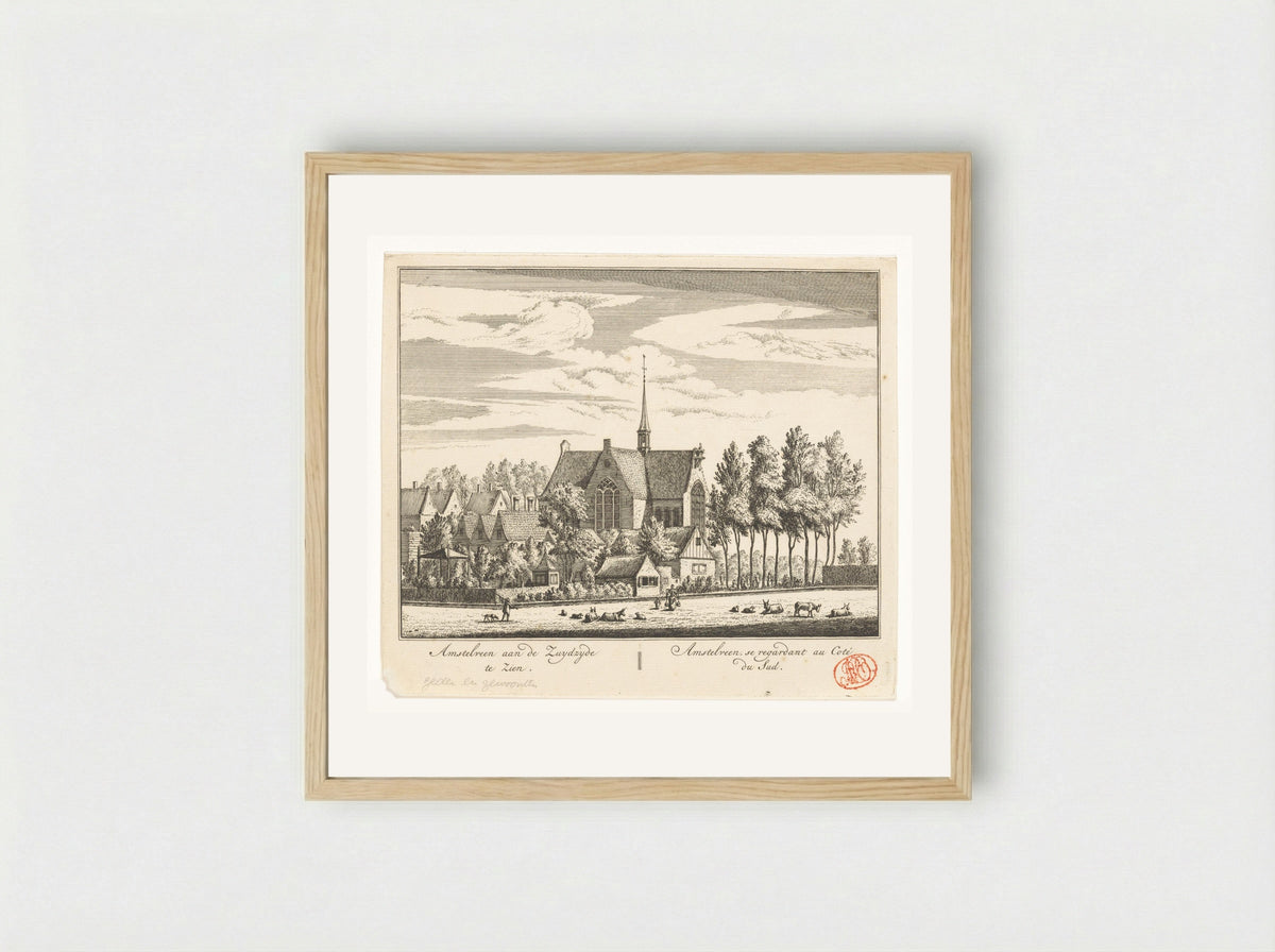 Gezicht op Amstelveen - Abraham Rademaker - Framed Print Wood