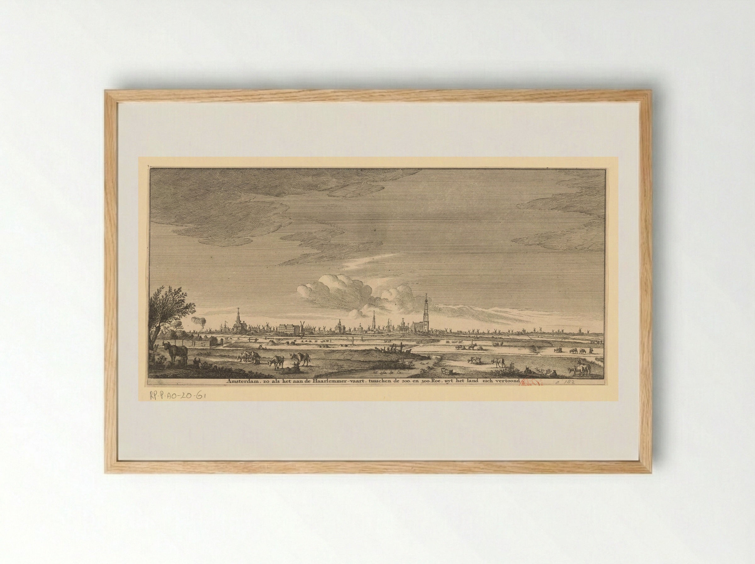 Gezicht op Amsterdam, gezien vanuit het westen - Jan Goeree - Framed Print Wood