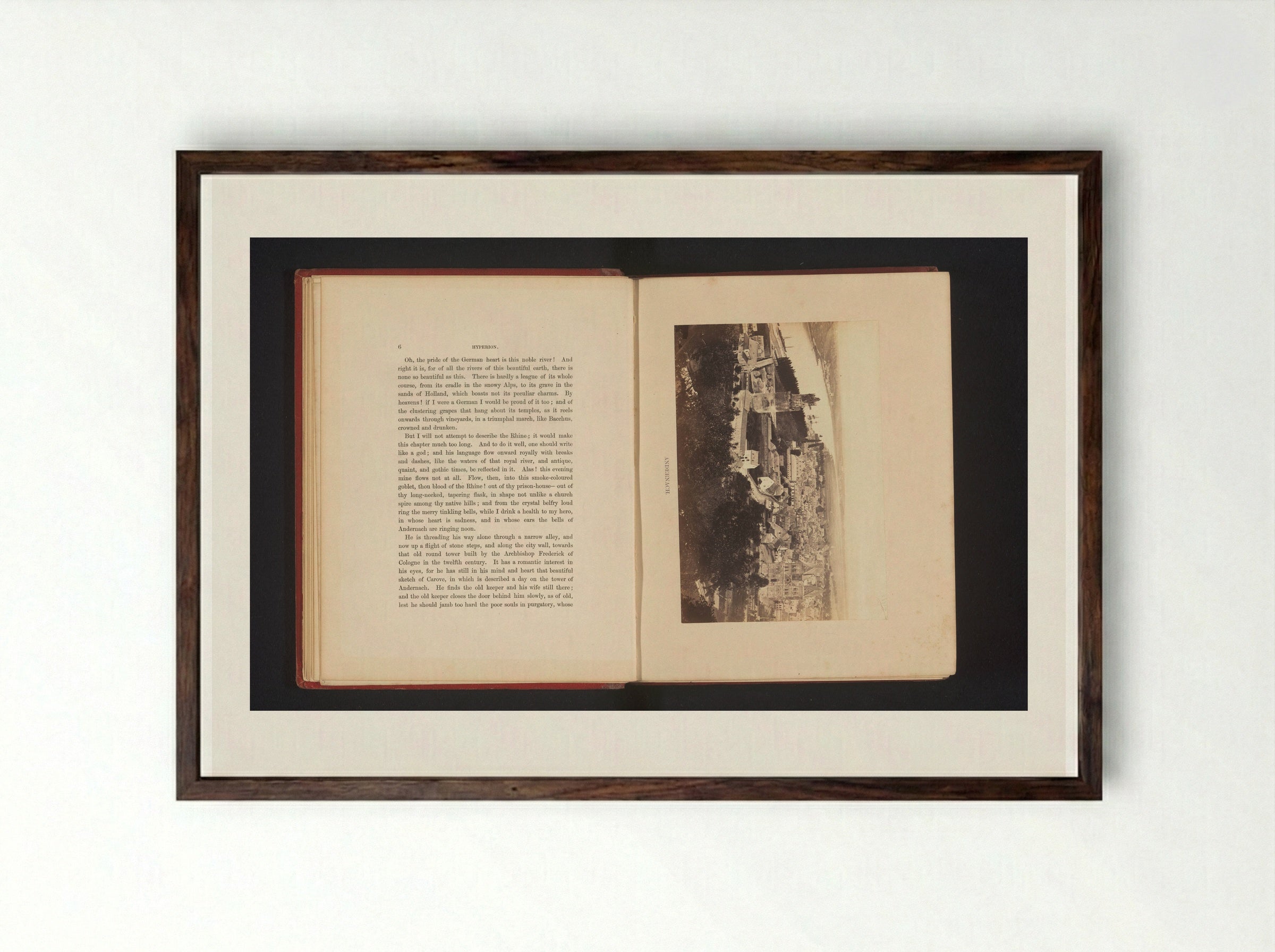 Gezicht op Andernach - Francis Frith - Framed Print Dark Wood